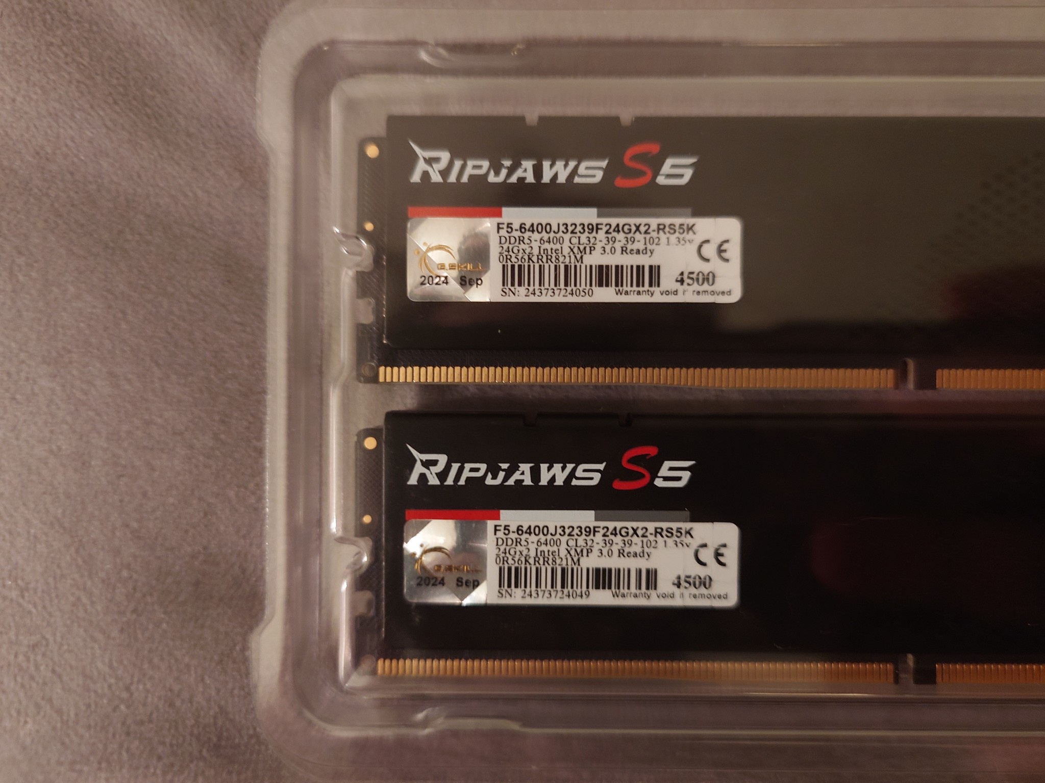G.Skill Ripjaws DDR5 Ram 48GB Kit 2x24GB sticks 6400MT/s CL32 - Black