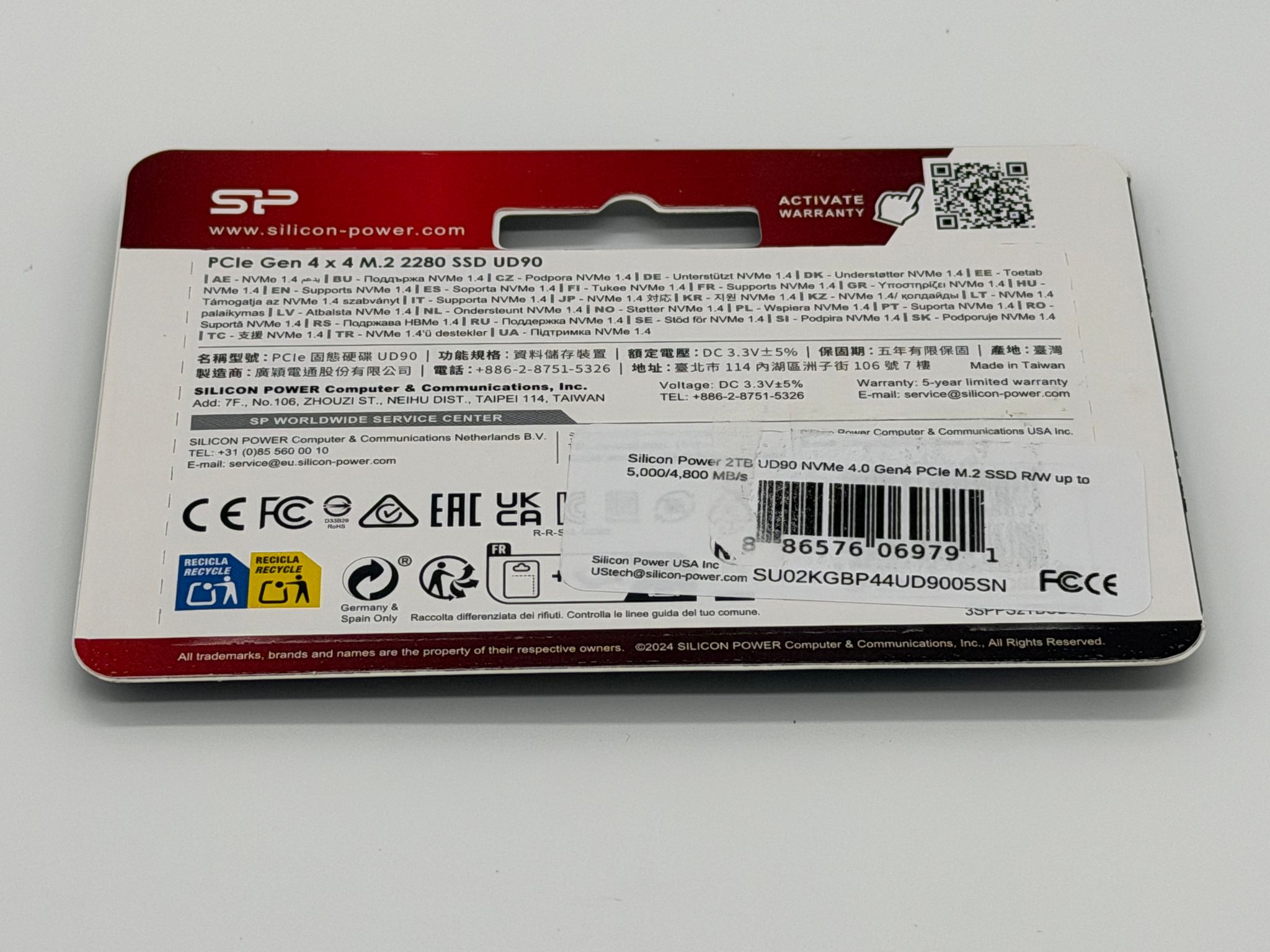 Silicon Power 2TB UD90 NVMe PCIe Gen4 M.2 SSD (Model SP02KGBP44UD9005)