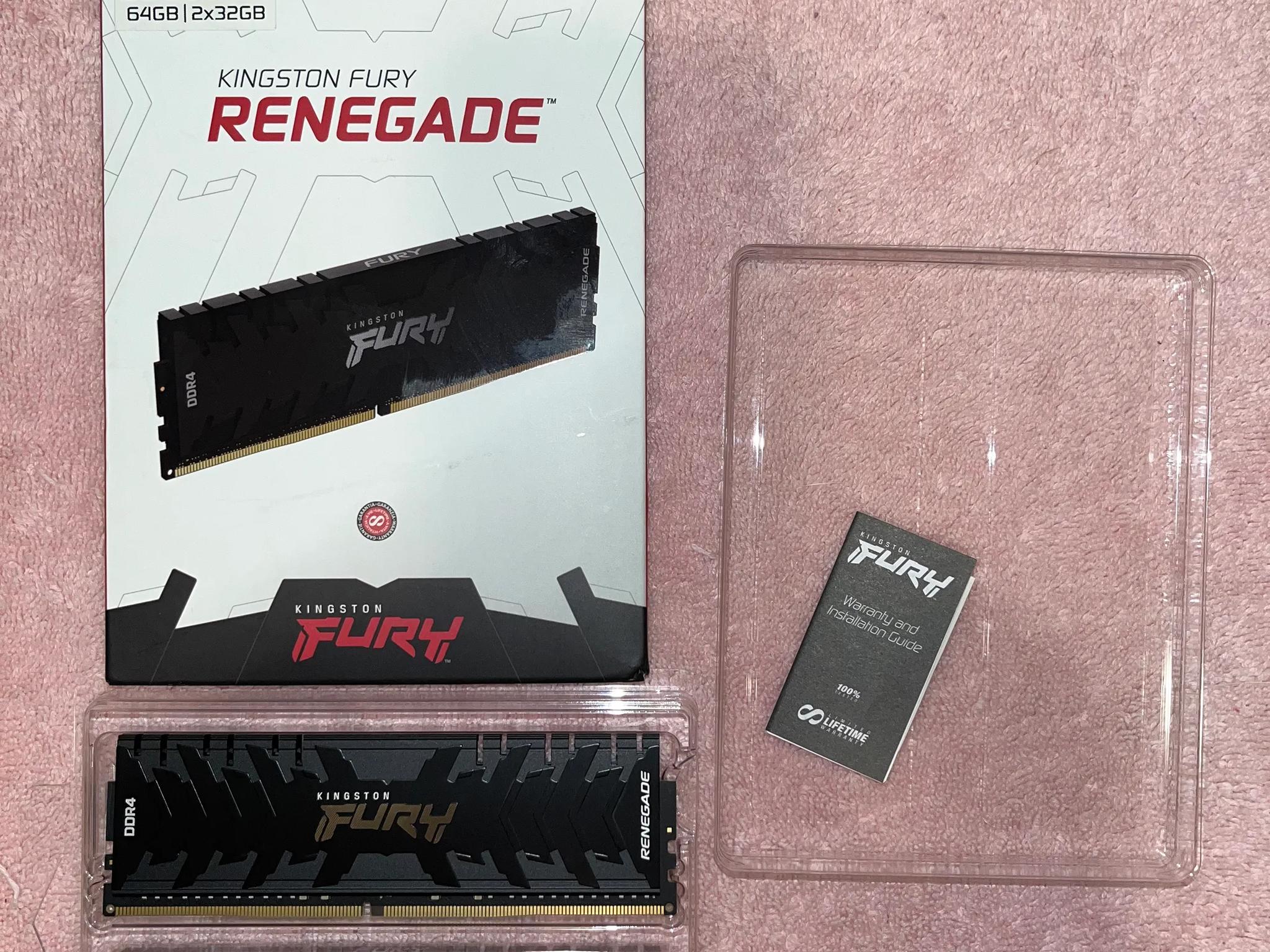 Kingston Fury Renegade DDR4 3600MT/s CL 18 64GB (2 x 32GB) kit