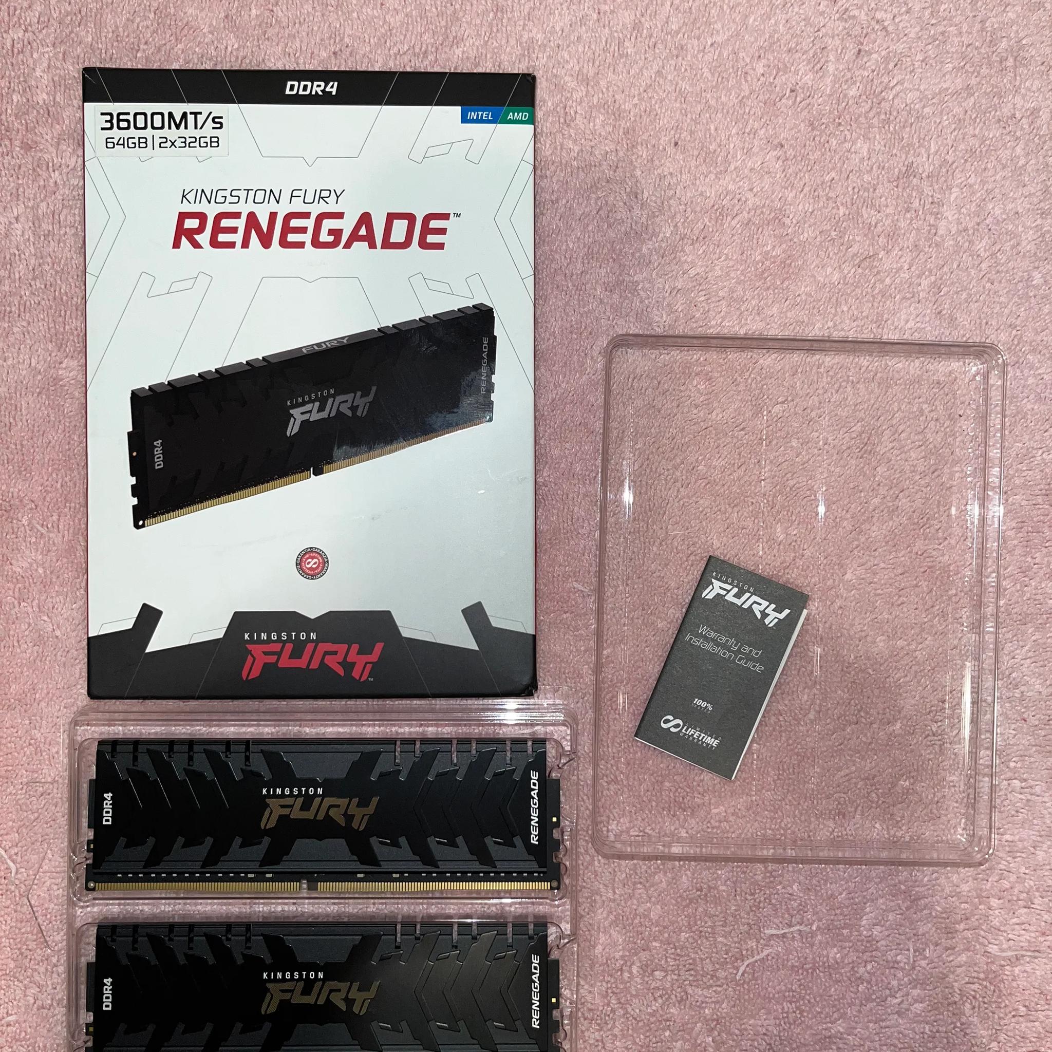Kingston Fury Renegade DDR4 3600MT/s CL 18 64GB (2 x 32GB) kit