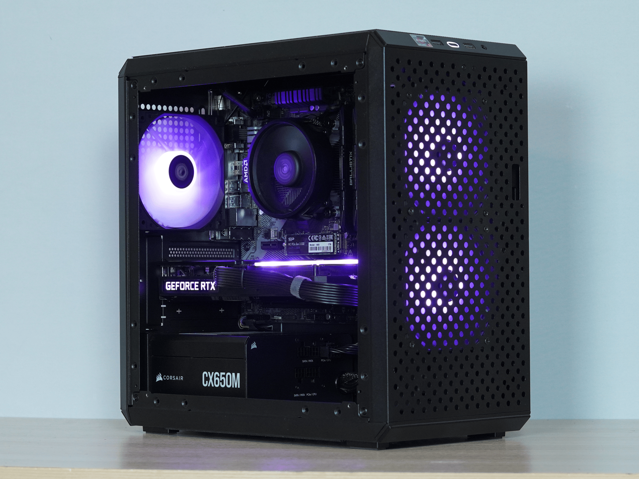 🟣Bolt🟣 RTX 3060, Ryzen 5 2600, 16GB DDR4 RAM, 1TB SSD w/ Wifi |1080p Gaming PC|