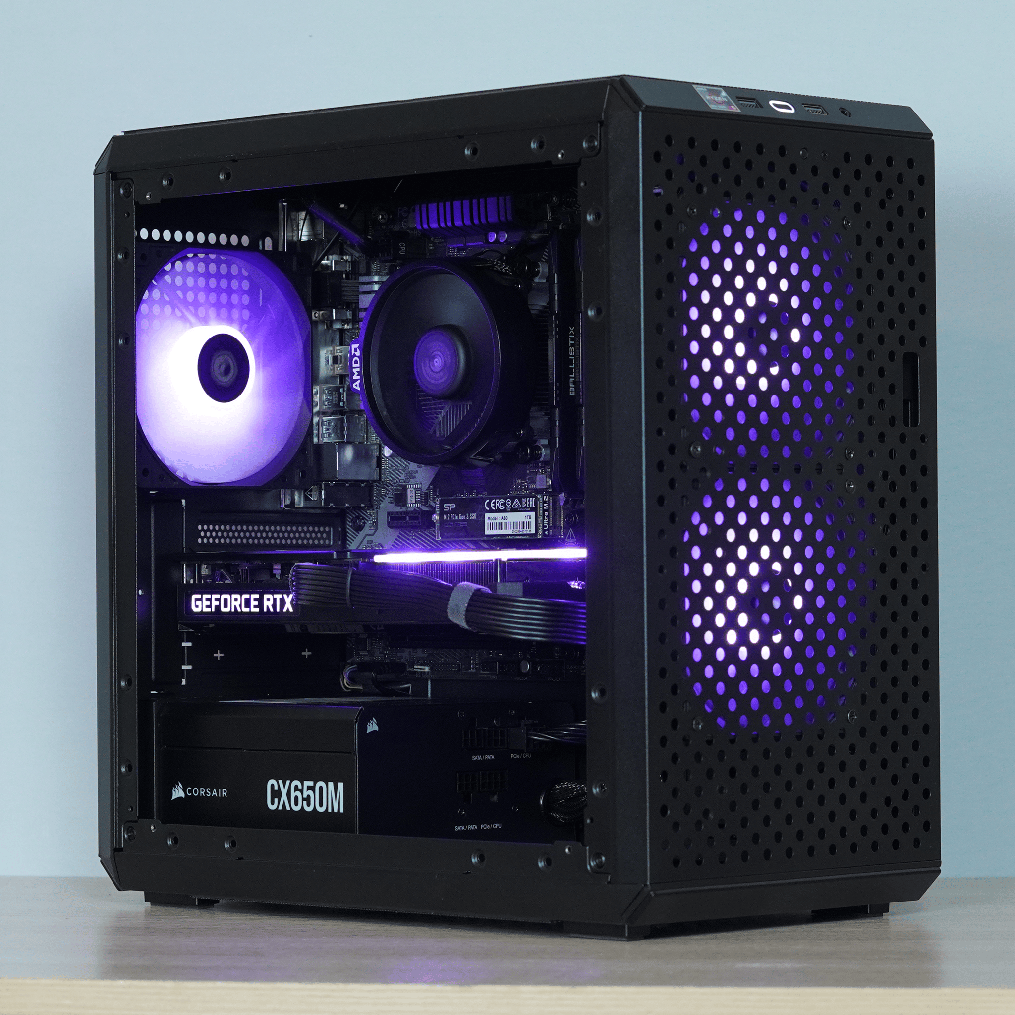 🟣Bolt🟣 RTX 3060, Ryzen 5 5500, 16GB DDR4 RAM, 1TB SSD w/ Wifi |1080p Gaming PC|