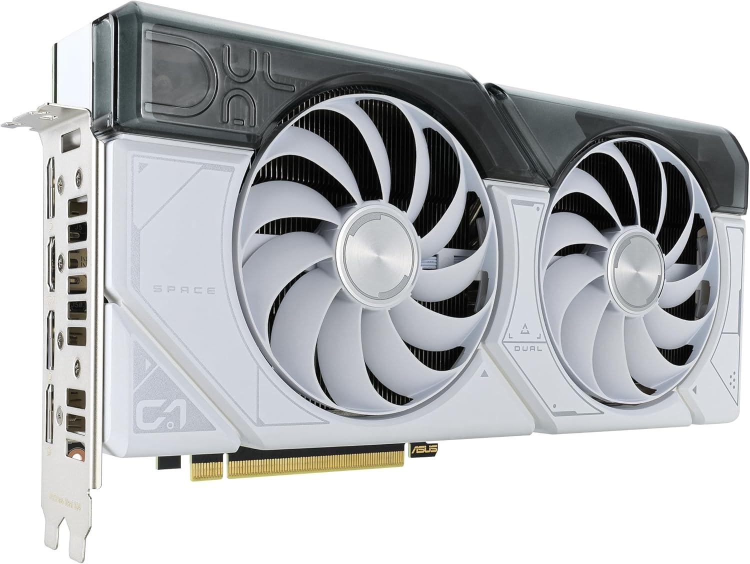 ASUS GeForce RTX 4070 Super 12GB Dual OC White GDDR6X Video Graphics Card GPU