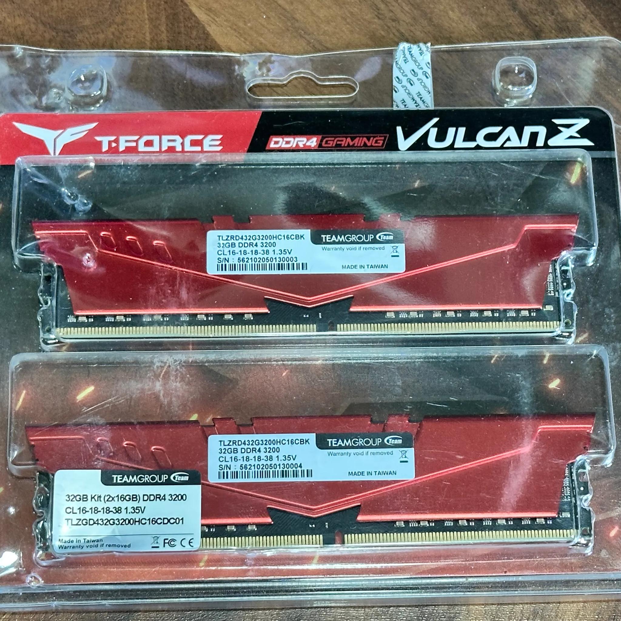 TEAMGROUP T-Force Vulcan Z DDR4 32GB Kit (2x16GB) 3200MHz (PC4-25600) CL16