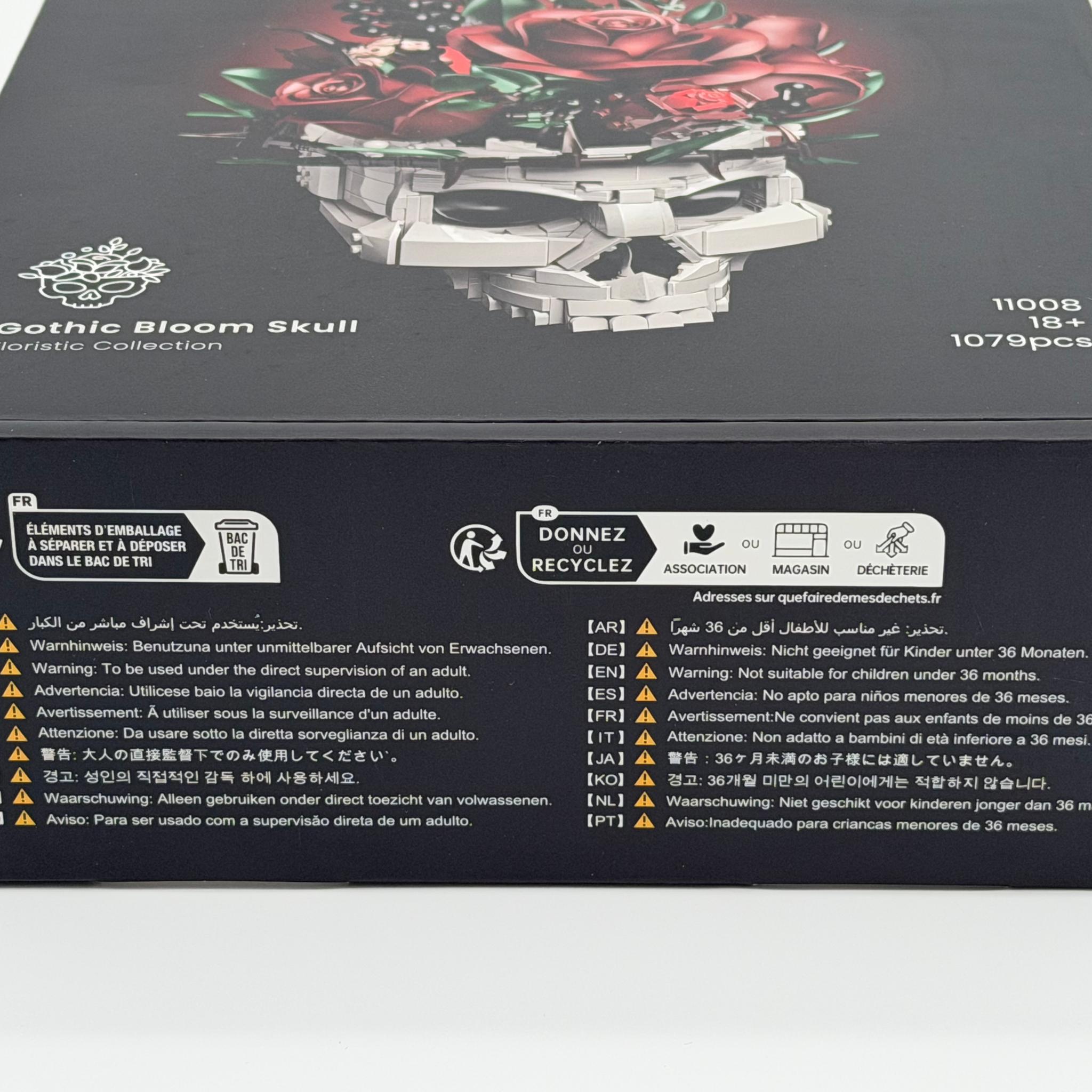 SupreOwls Gothic Skull Red Rose Bouquet Building Block Set – Sealed Retail Box
