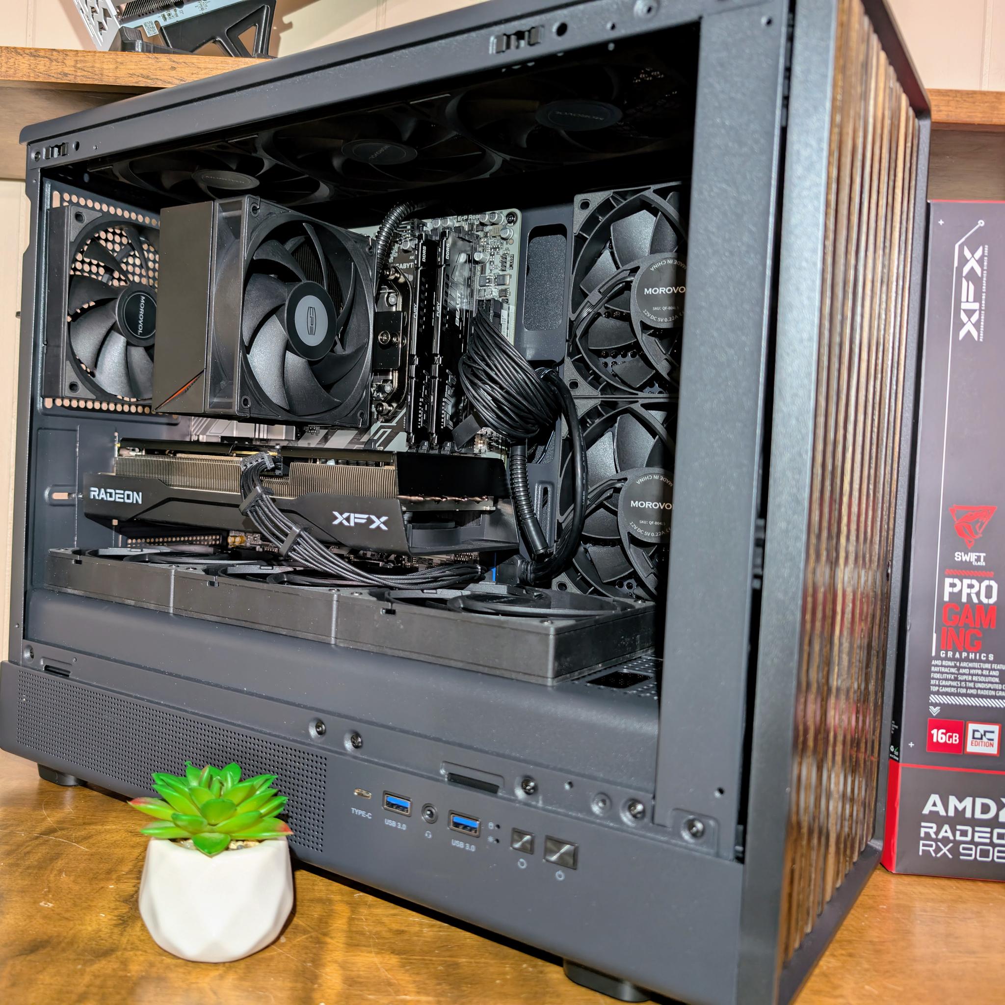 🪵 MODERN WOODEN STEALTH: RYZEN 5 7600X3D + 32GB DDR5 6000MT CL36 + RX 9060 XT 16GB 🪵