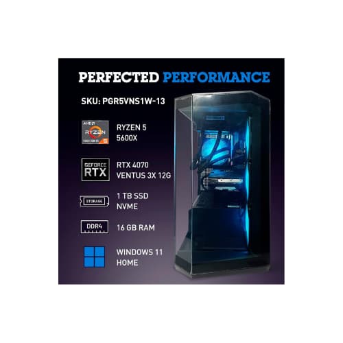 NSX Phoenix Ryzen 5 5600X, RTX 4070 12GB, 16GB DDR4 3600, 1TB SSD NVME, Win 11, WiFi, Mouse/Keyboard