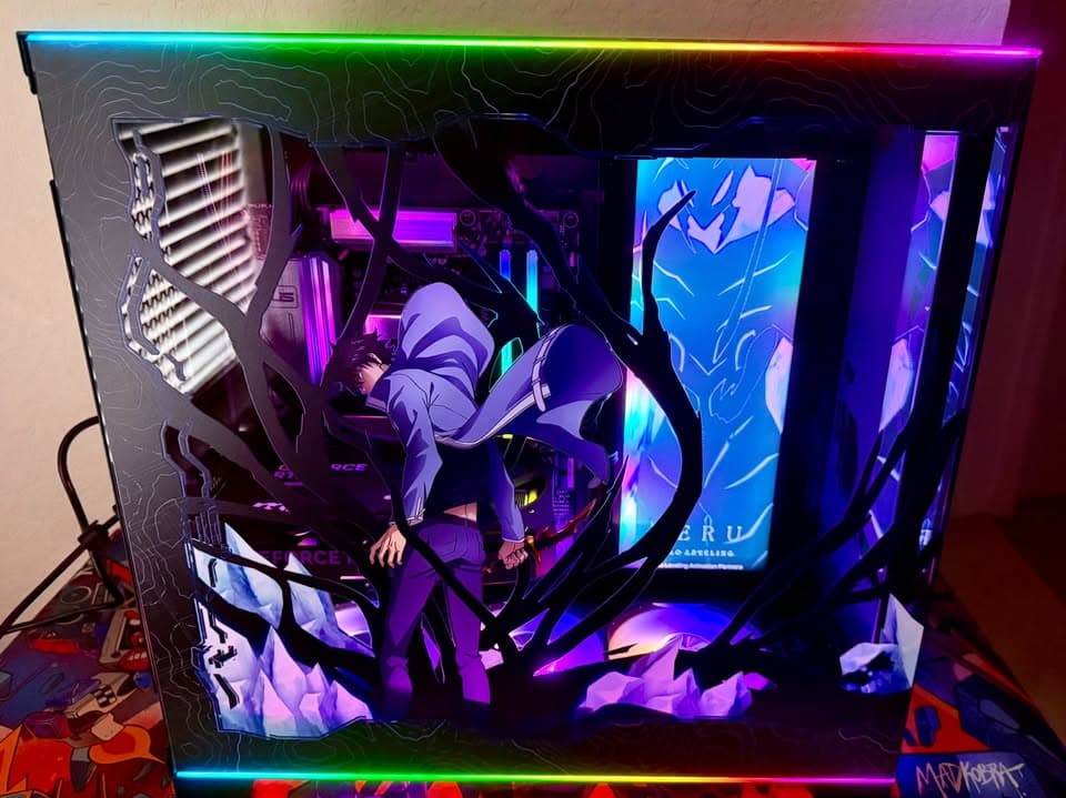 Custom Solo Leveling Art Gaming PC RGB Case | APNX V2-F