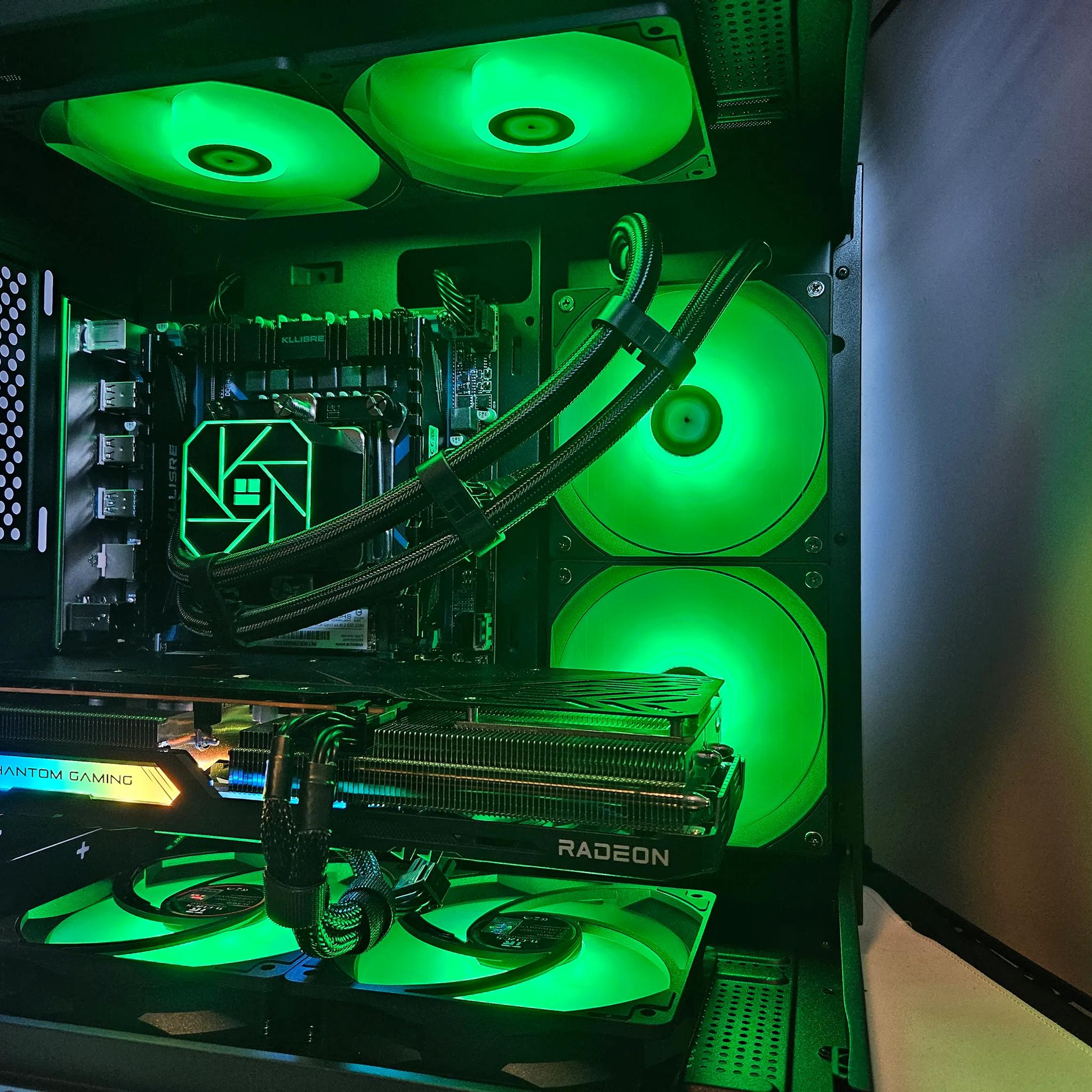 Dark Side Liquid cooled Intel 14 core / 16GB DDR4 / 512GB SSD / RX 7600