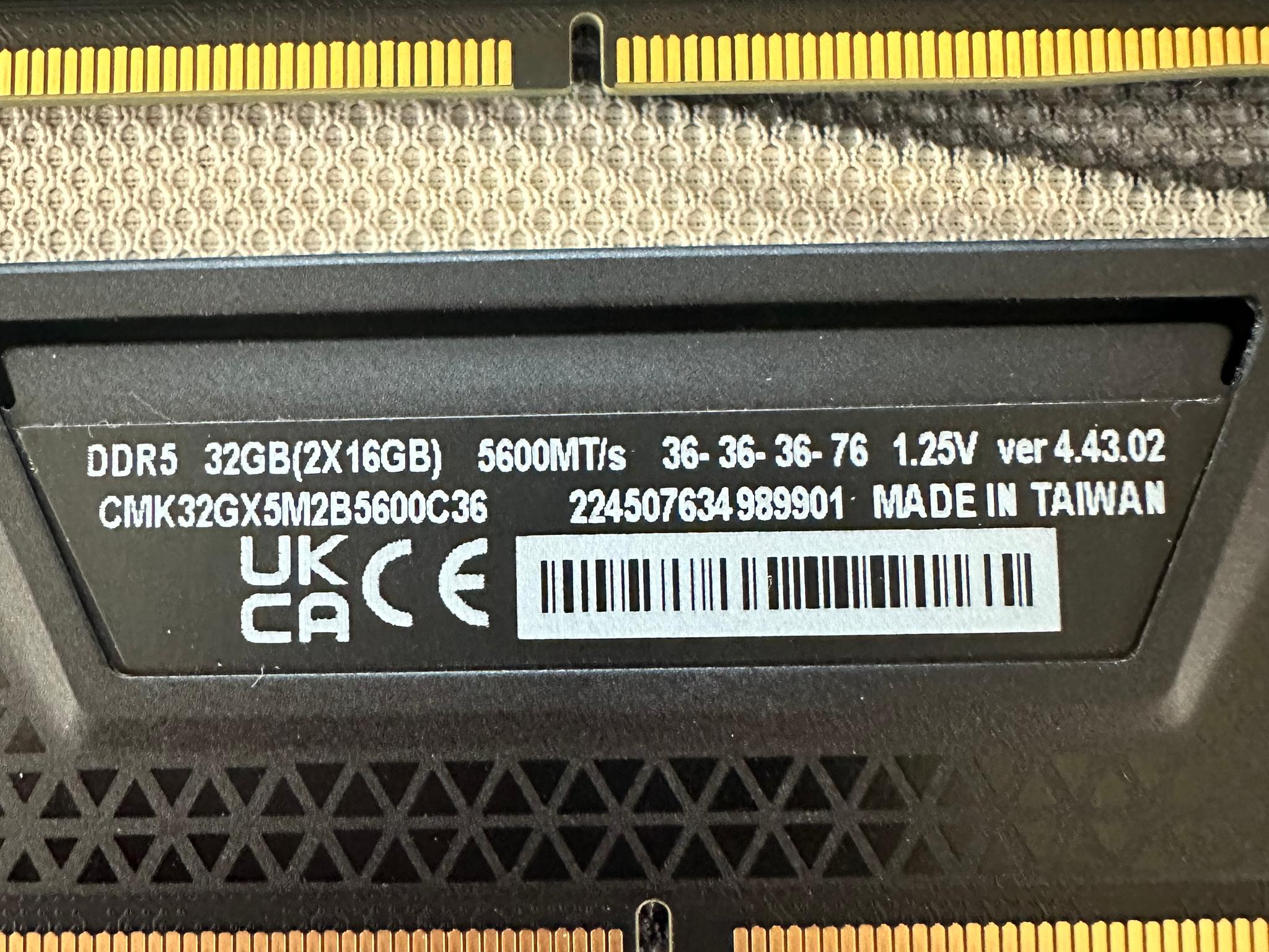 32gb Corsair Vengeance ddr5 5600