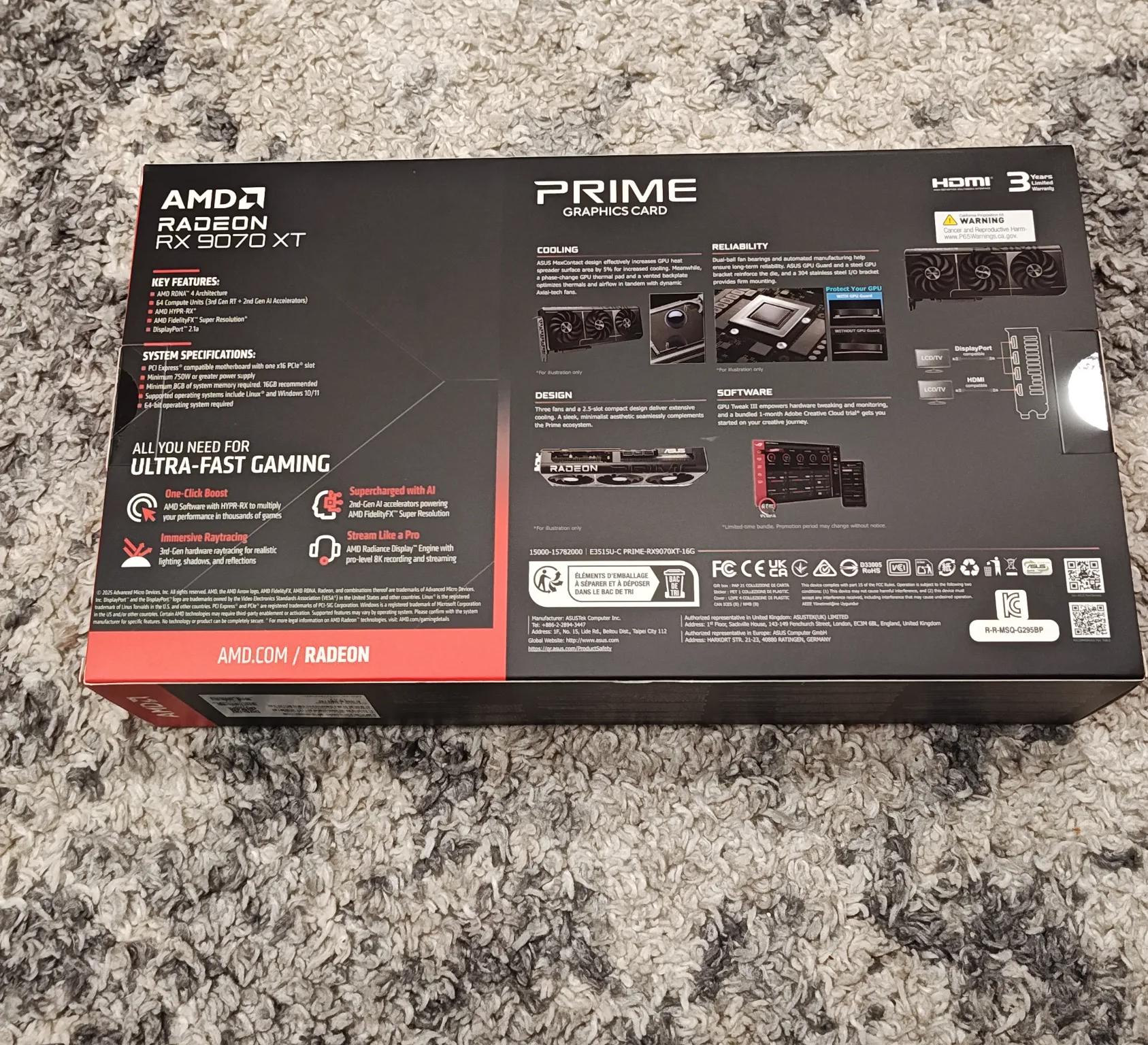 NEW Asus Prime Radeon RX 9070XT