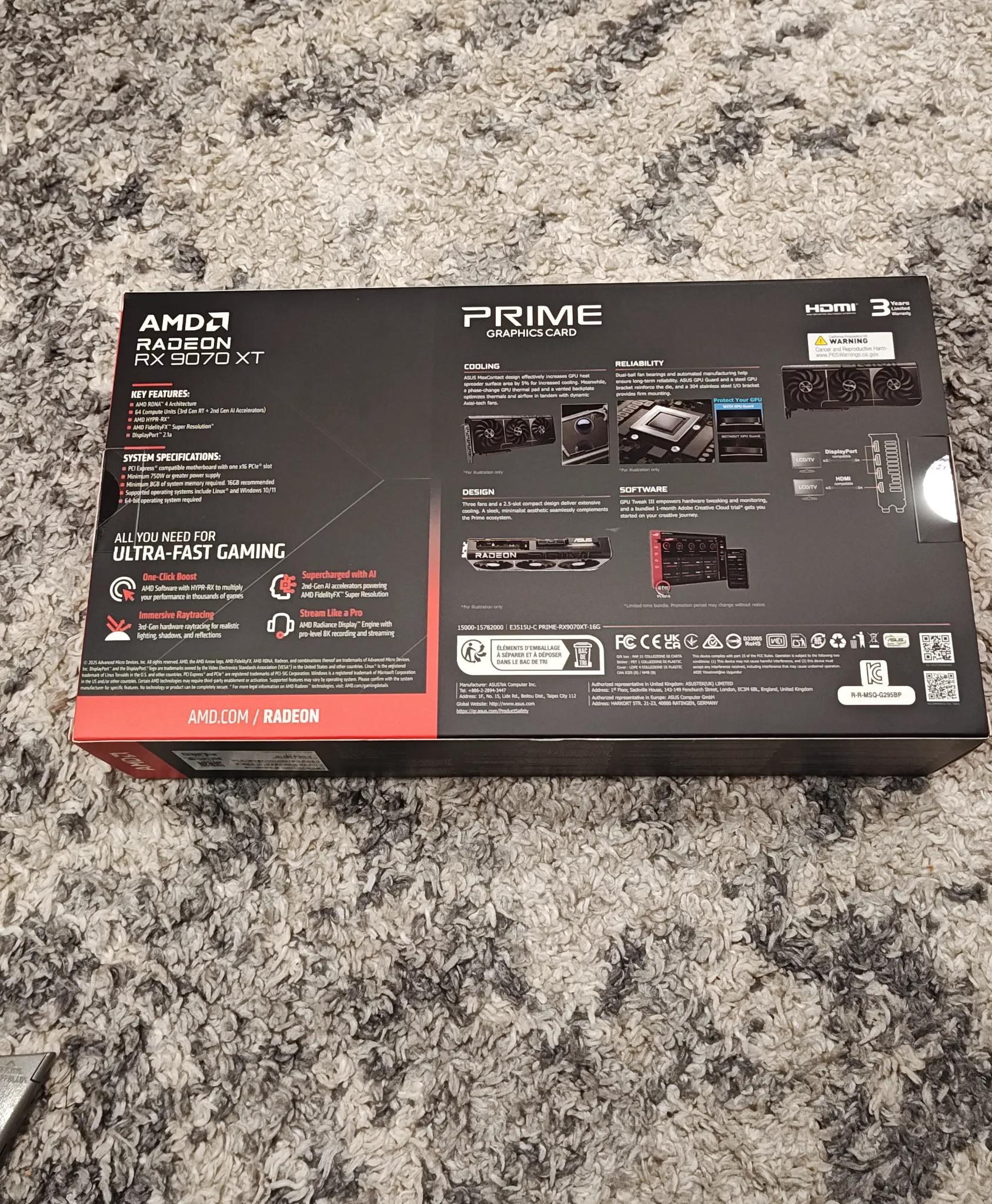 NEW Asus Prime Radeon RX 9070XT