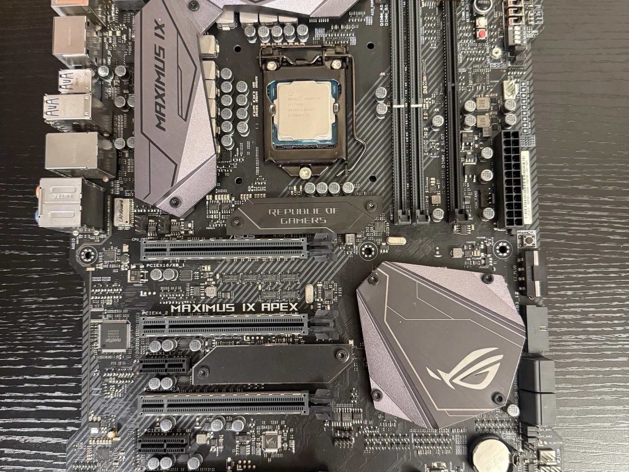 Asus Maximus IX Apex with Intel Core i7-7700K CPU And Motherboard Combo With IO Shield!