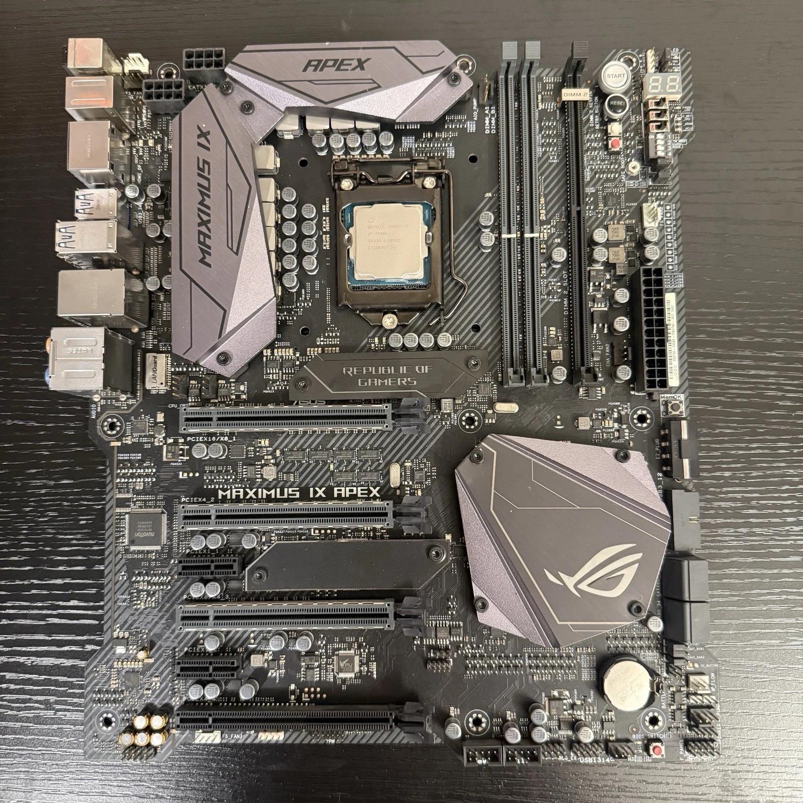 Asus Maximus IX Apex with Intel Core i7-7700K CPU And Motherboard Combo With IO Shield!