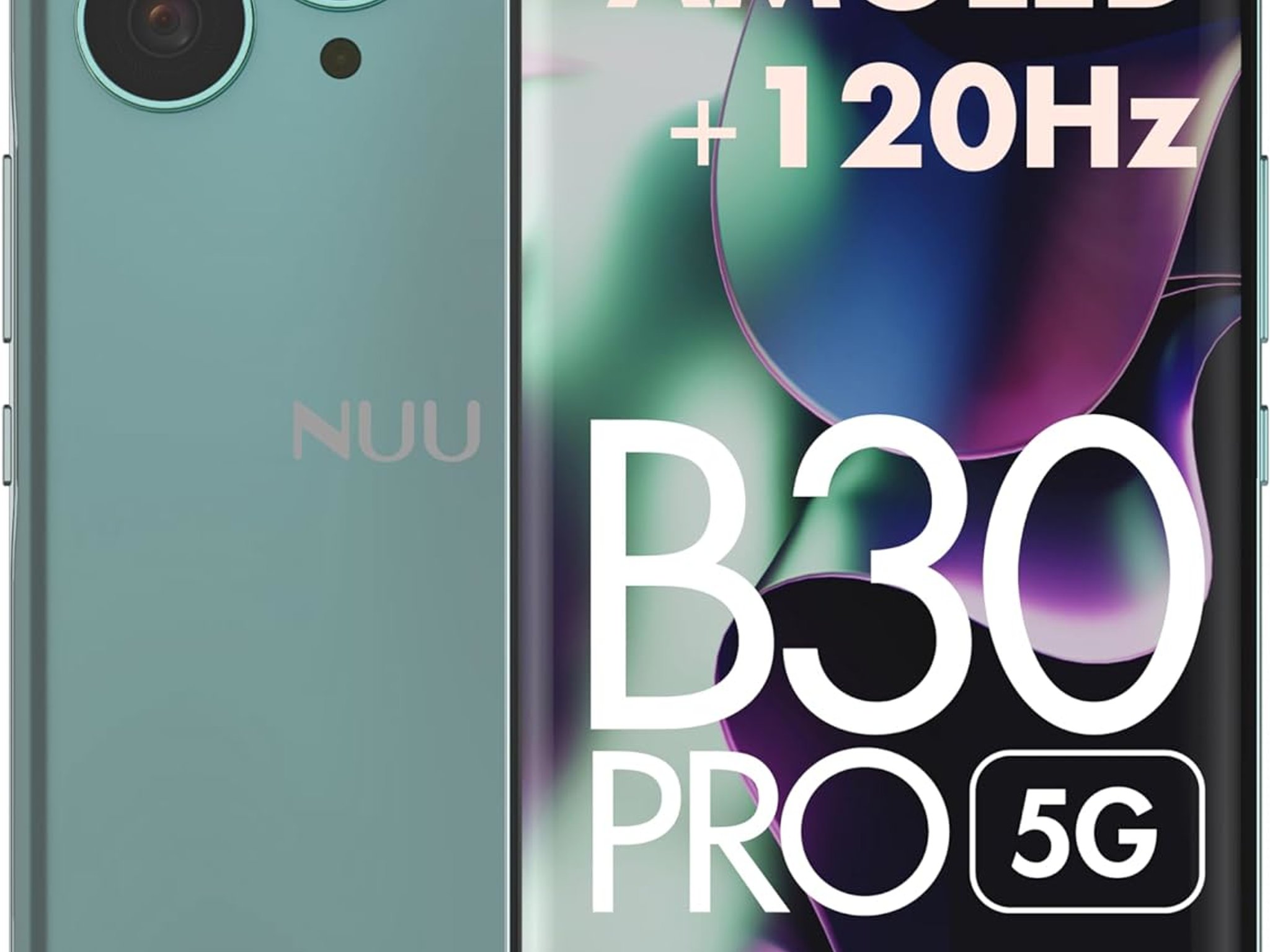 NUU B30 Pro 5G Cell Phone AMOLED 120Hz 6.7” 12GB RAM + 256GB