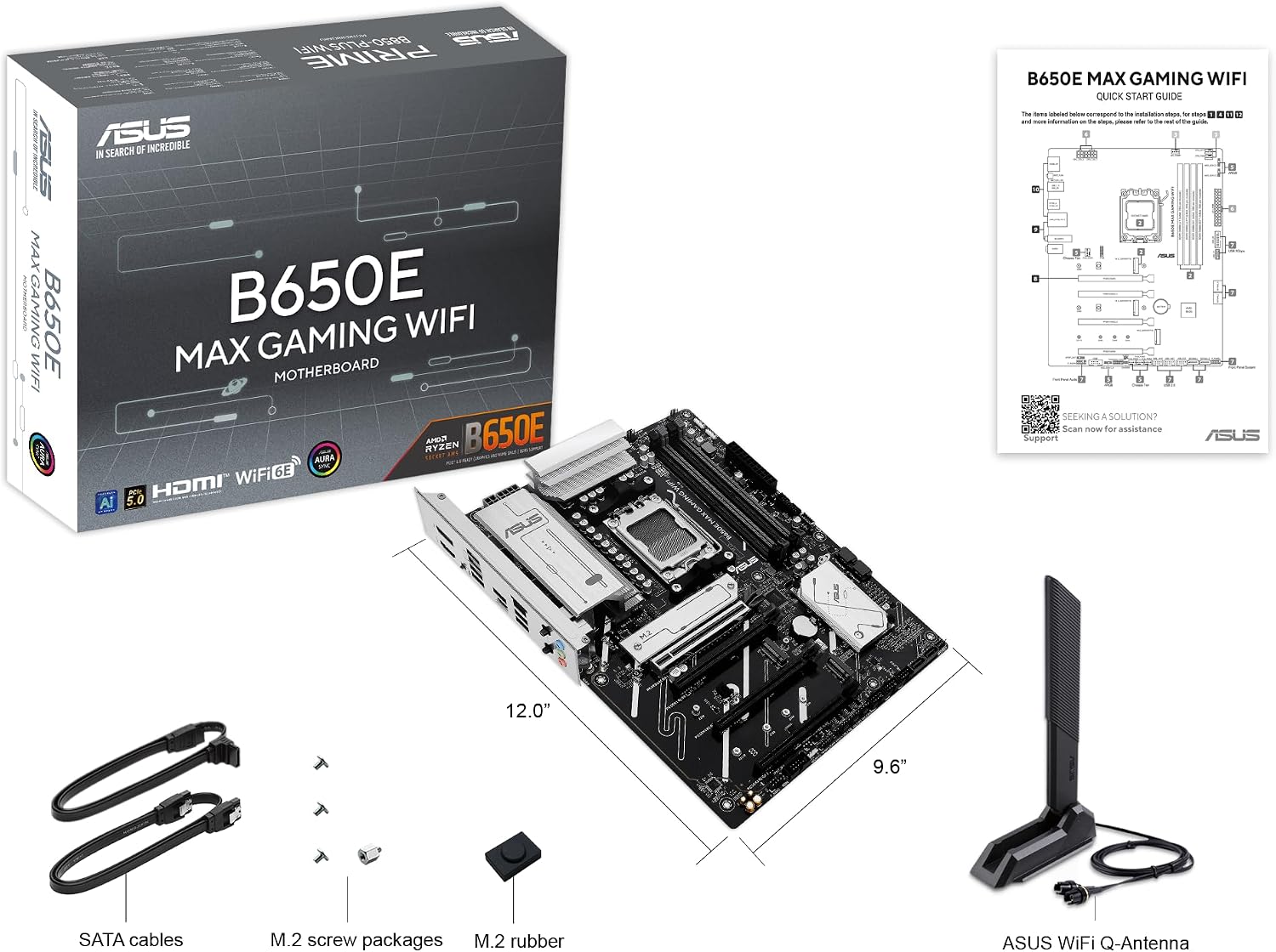 ASUS B650E MAX Gaming WiFi AMD B650 ATX Motherboard