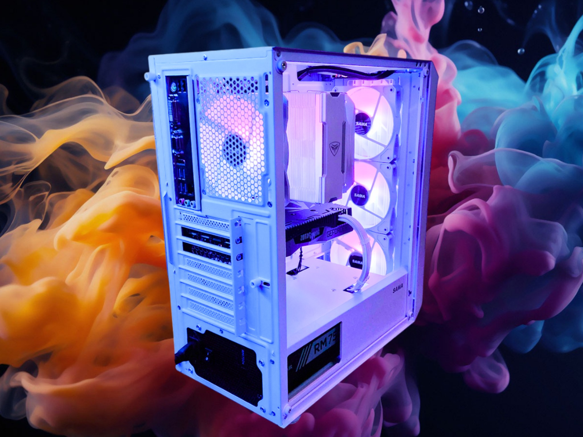 🏔Solitude🧊: RTX 2060 SUPER | Ryzen 5 5600| 16GB DDR4 RAM | 1TB SSD | 5 Fans | White RGB PC