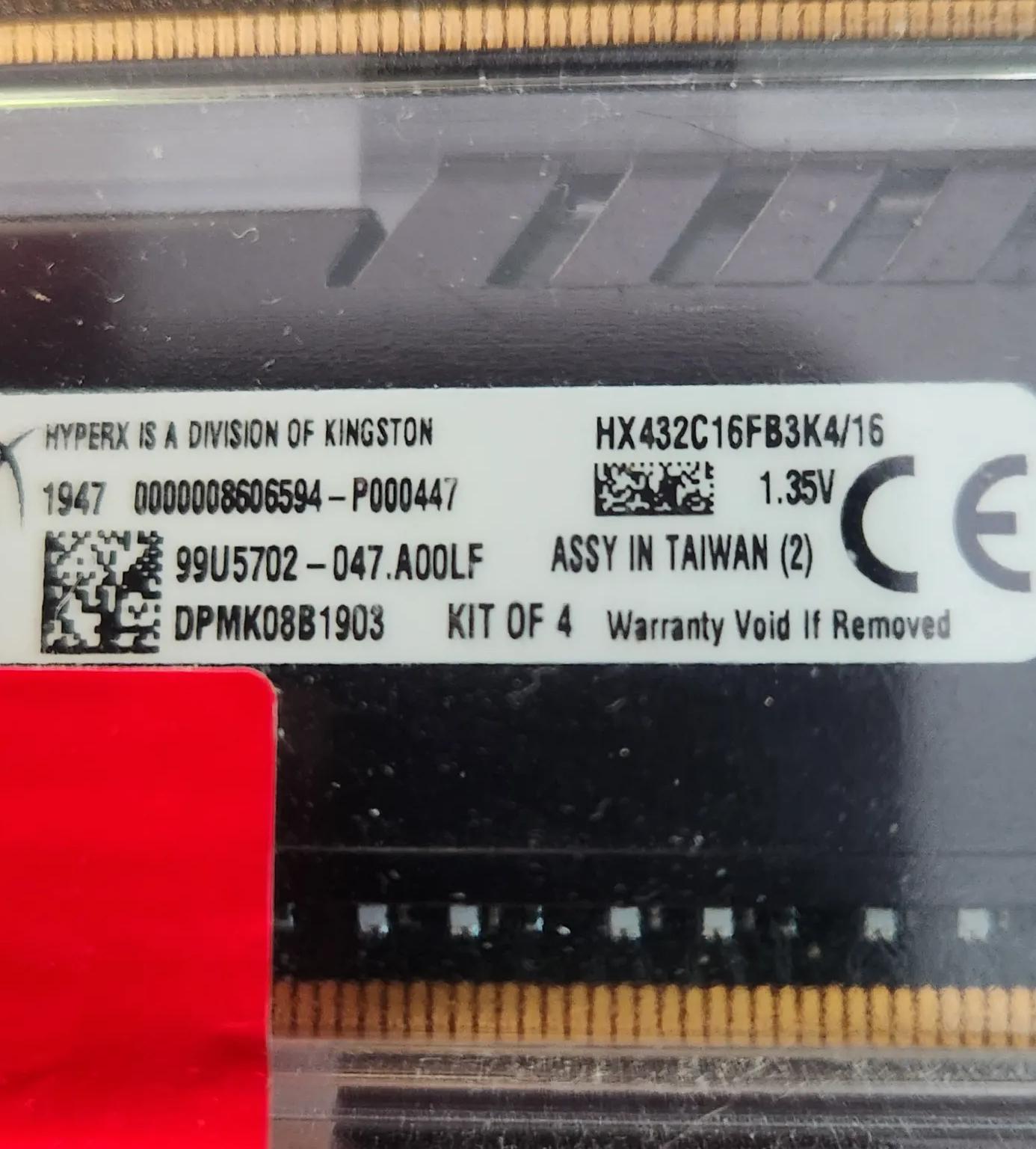 kingston hyper fury X ddr4 3200 16GB(4x4GB)