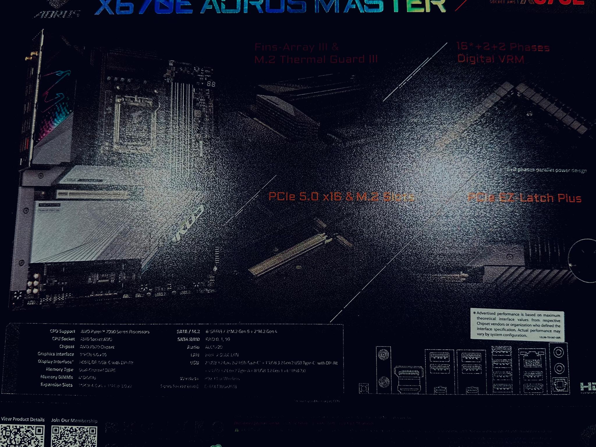 GIGABYTE X670E AORUS MASTER AMD AM5 LGA 1718