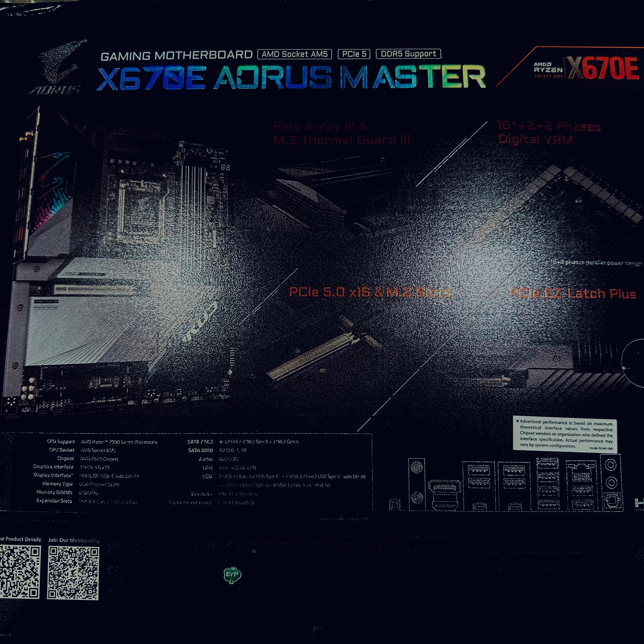 GIGABYTE X670E AORUS MASTER AMD AM5 LGA 1718