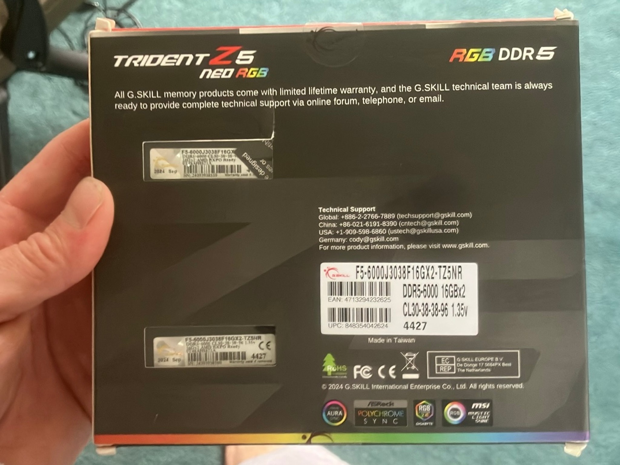 Trident Z5 Neo 32GB DDR5 RAM cl30 6000MT/s RGB