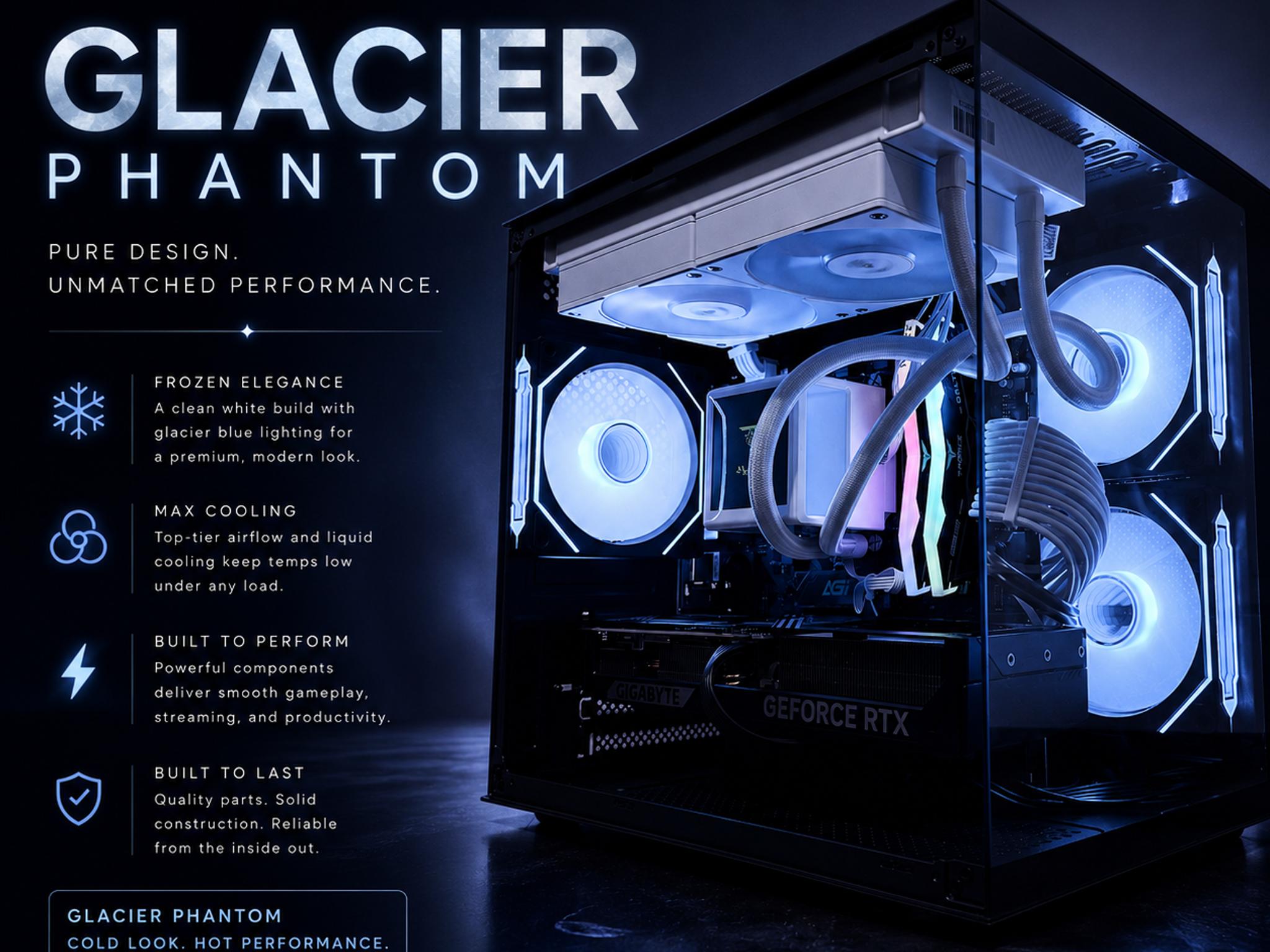 ❄️"Glacier Phantom"❄️| 1440p Gaming | RTX 5070 | Ryzen 5 7600X | 32B Ram | 1tb NVMe SSD | WiFi