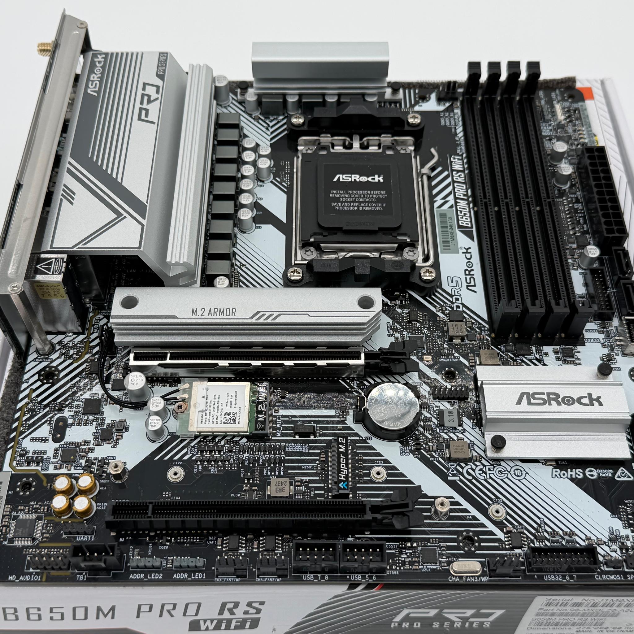 ASRock B650M Pro RS WiFi + Crucial T500 1TB + Windows 11 Setup