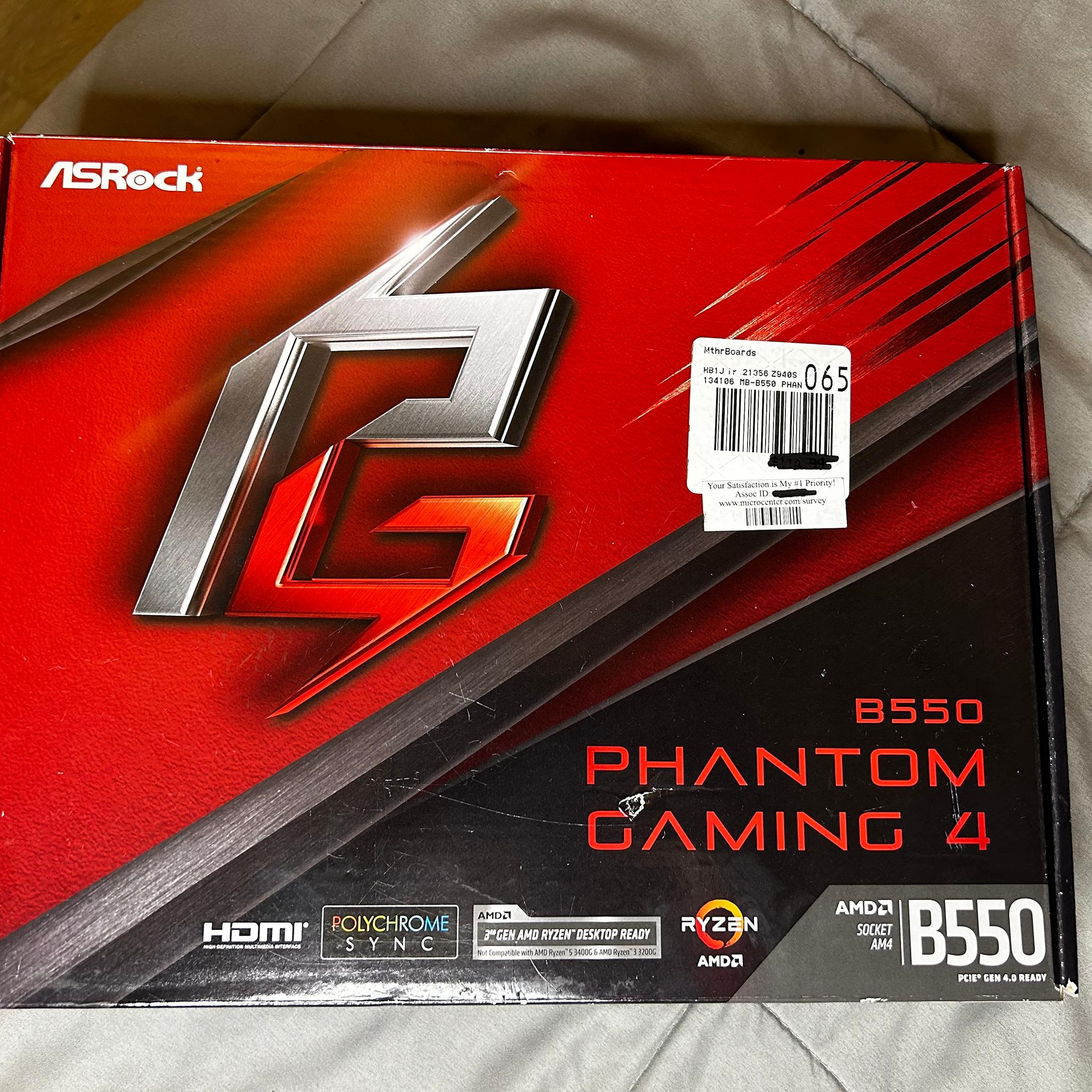 ASRock B550 Phantom Gaming 4 Supports AMD AM4 Socket Ryzen