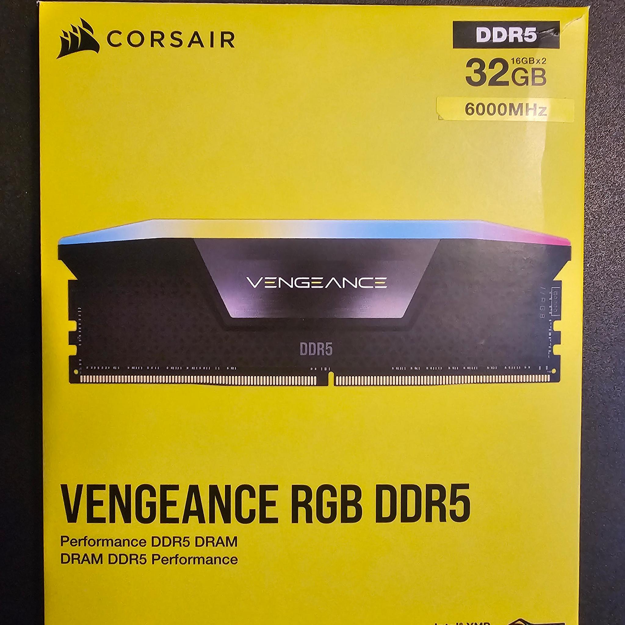 CORSAIR Vengeance RGB 32GB (2 x 16GB) DDR5 6000 (PC5 48000)