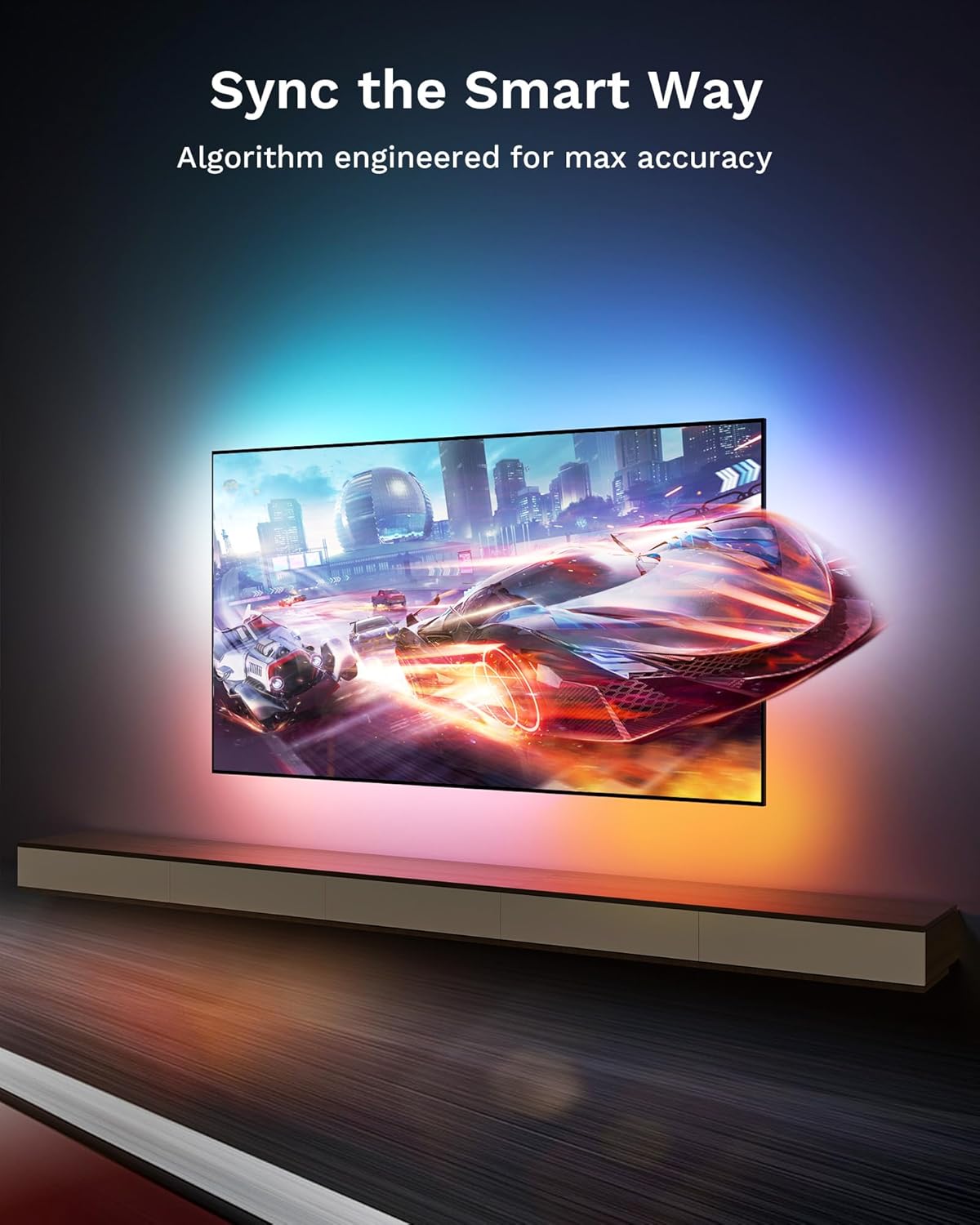Lytmi TV LED Backlight with HDMI 2.0 Sync Stick Immersive RGBIC Backlight for 25-55 inch TVs