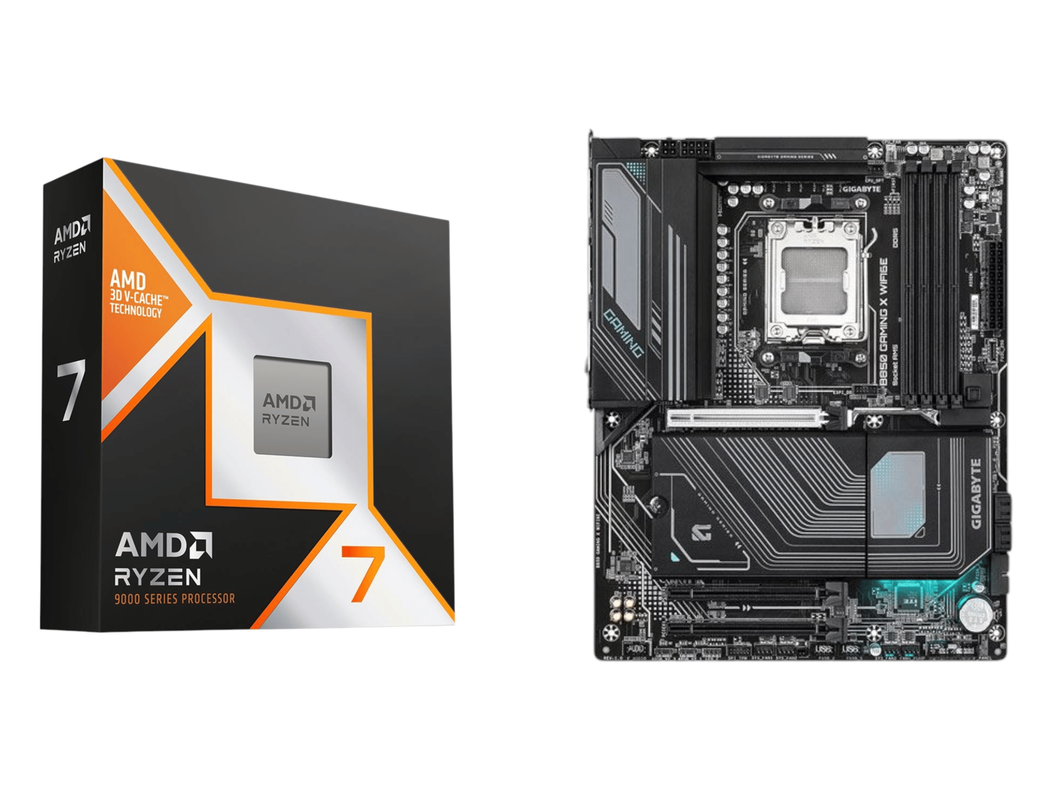AMD Ryzen 7 9850X3D + Gigabyte B850 Gaming X WIFI 6E (CPU + Motherboard Bundle)