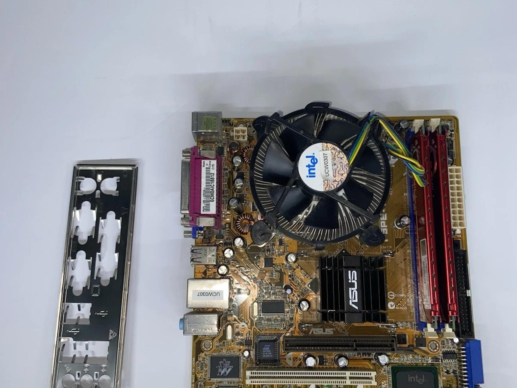ASUS P5PE-VM MicroATX LGA775 TESTED Motherboard w/ I/O Shield Celeron D 2GB RAM