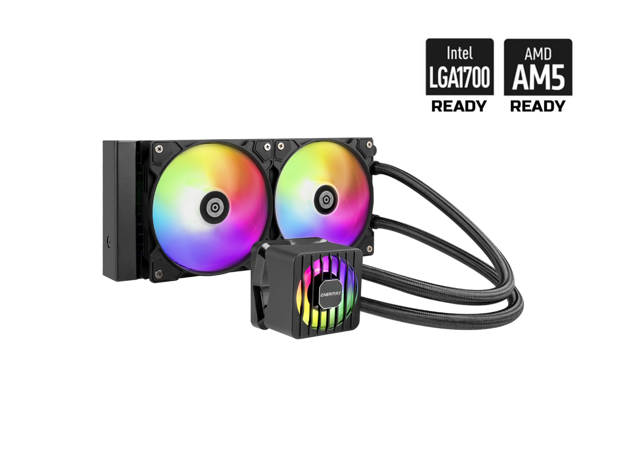 ENERMAX LIQMAXFLO 240 ARGB AIO CPU Liquid Cooler - 60mm VRM Fan - 380W TDP - 38mm Thick Radiator