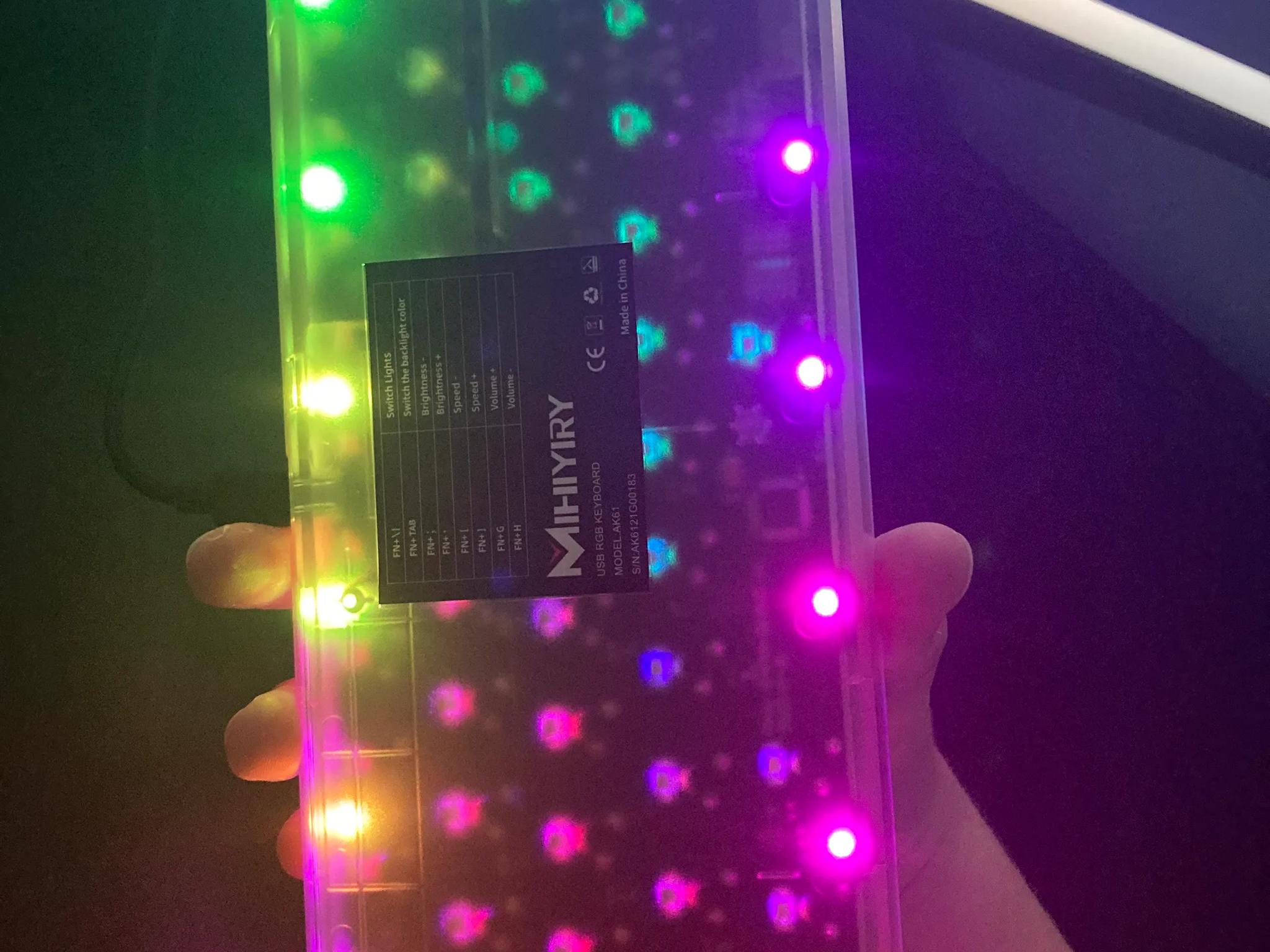 (PUDDING KEYCAPS) Gs61 Mechanical Keyboard (Transparent Bottom)