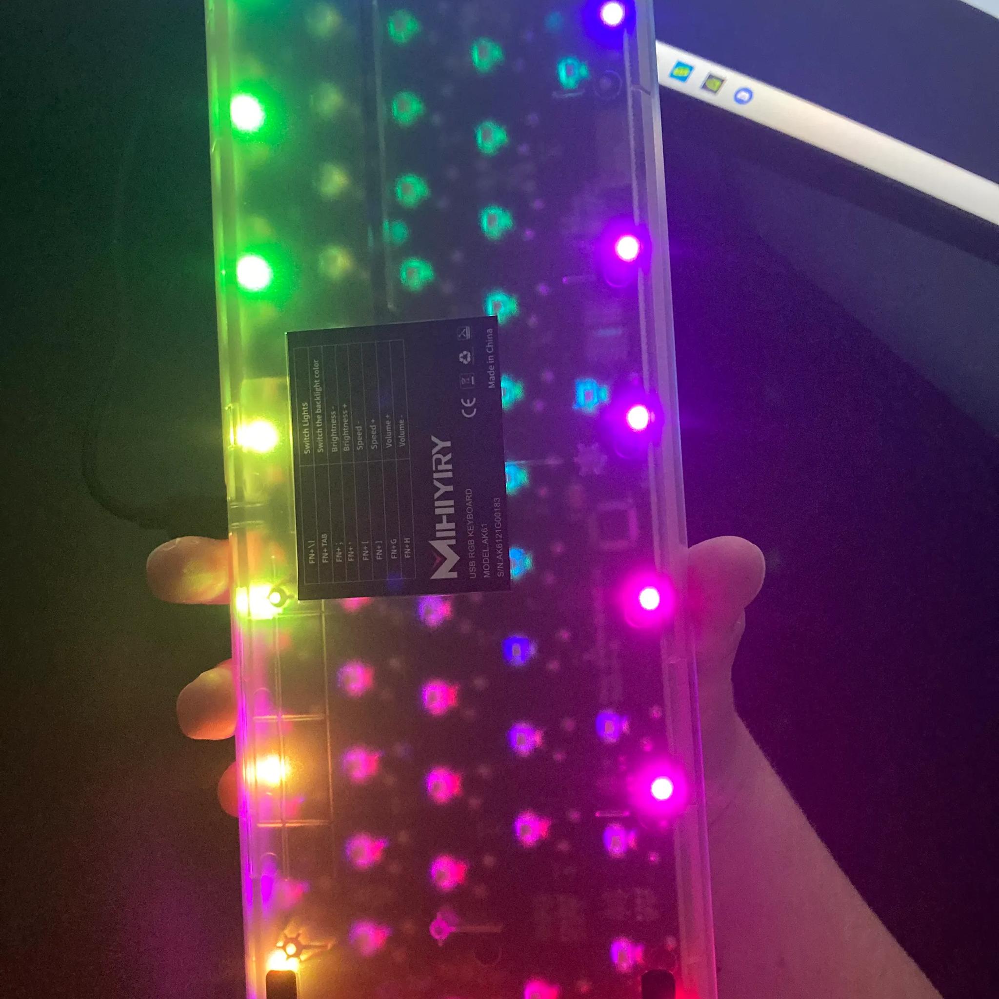 (PUDDING KEYCAPS) Gs61 Mechanical Keyboard (Transparent Bottom)