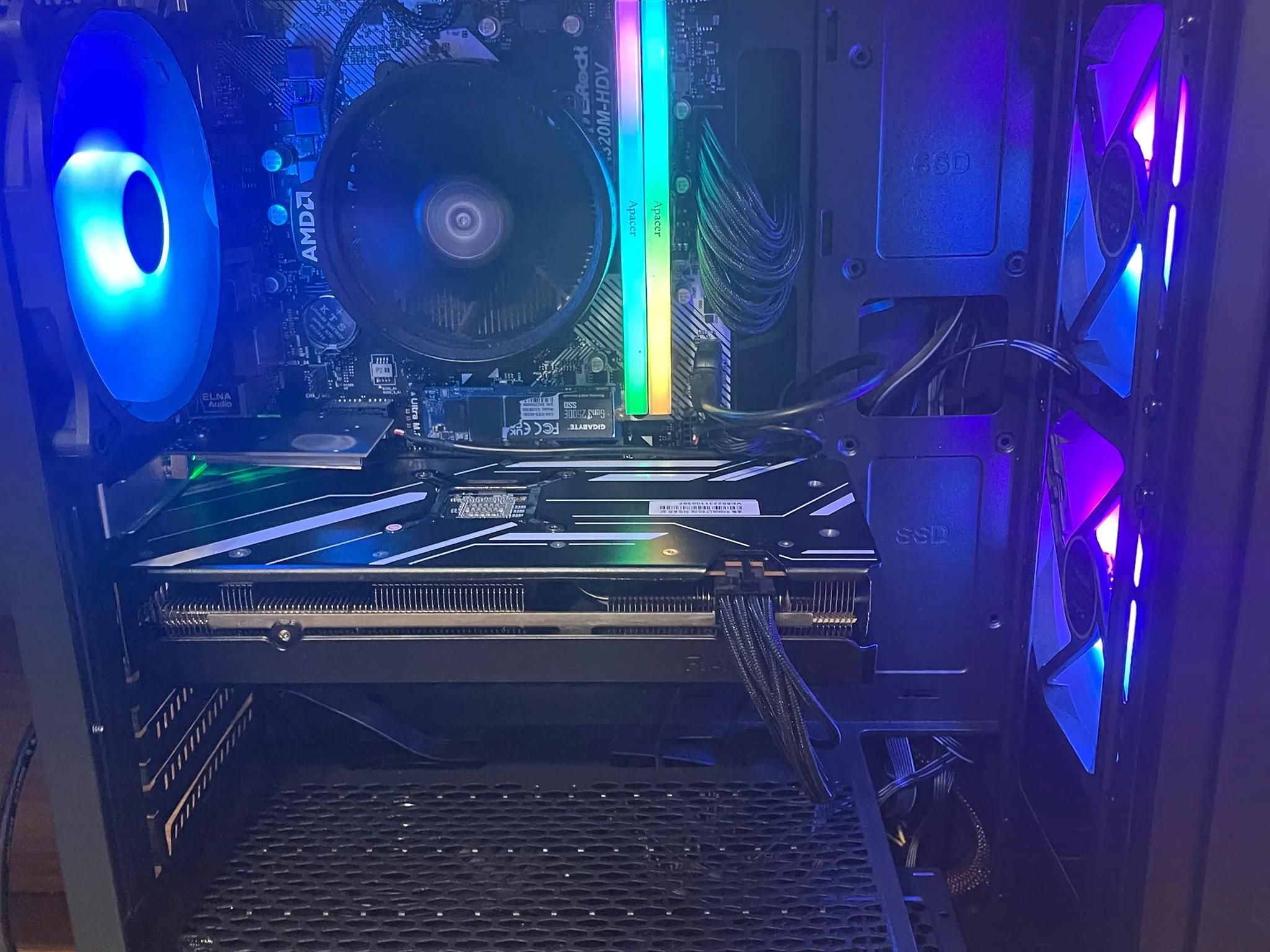 Custom Gaming PC - "Nebula" || Ryzen 7 || RX 6600  - Black and Rainbow Gaming Computer