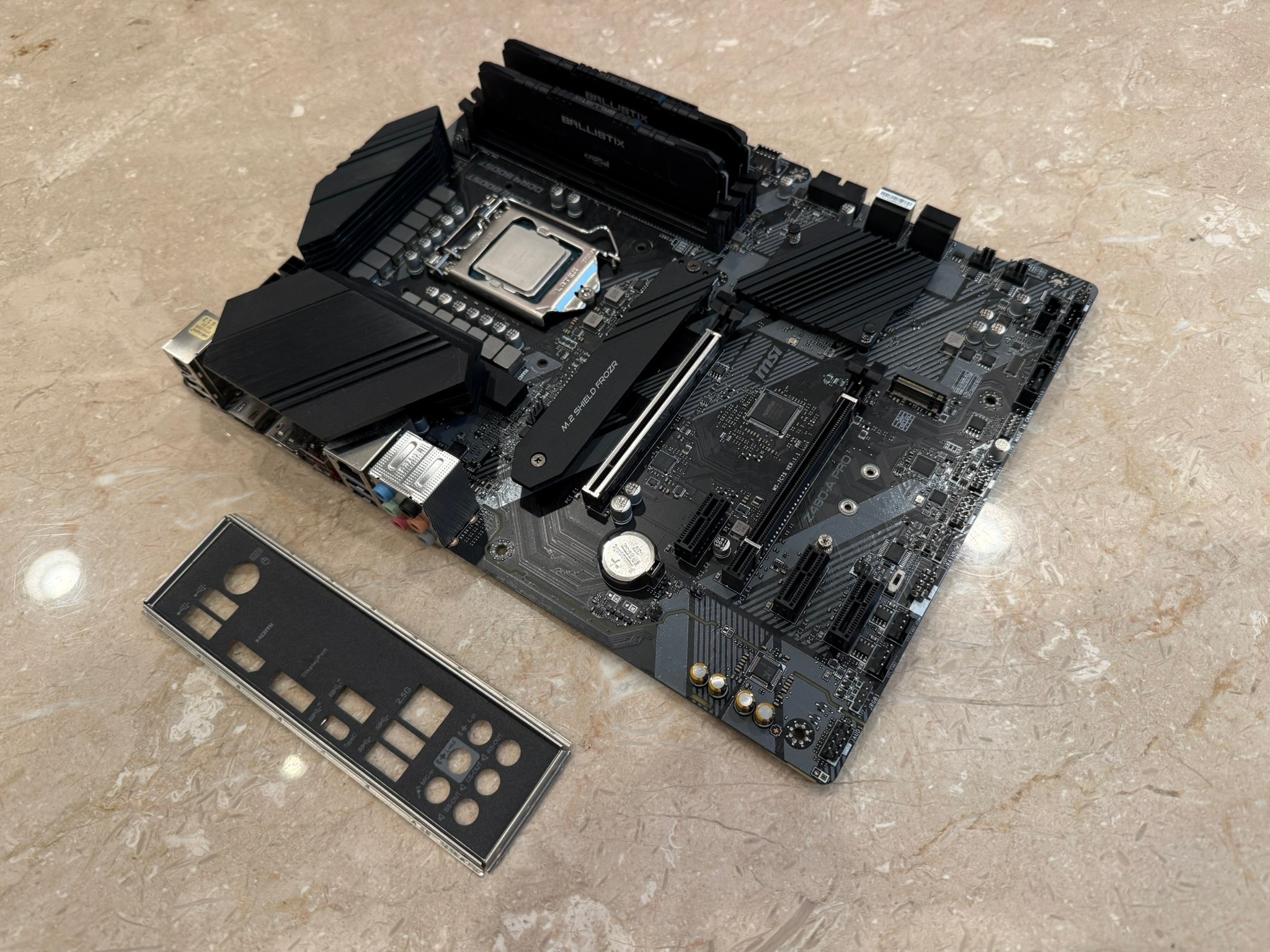 Intel Core i7 10700K CPU + MSI Z490-A Pro Motherboard + 16 GB Crucial Ballistix DDR4 RAM