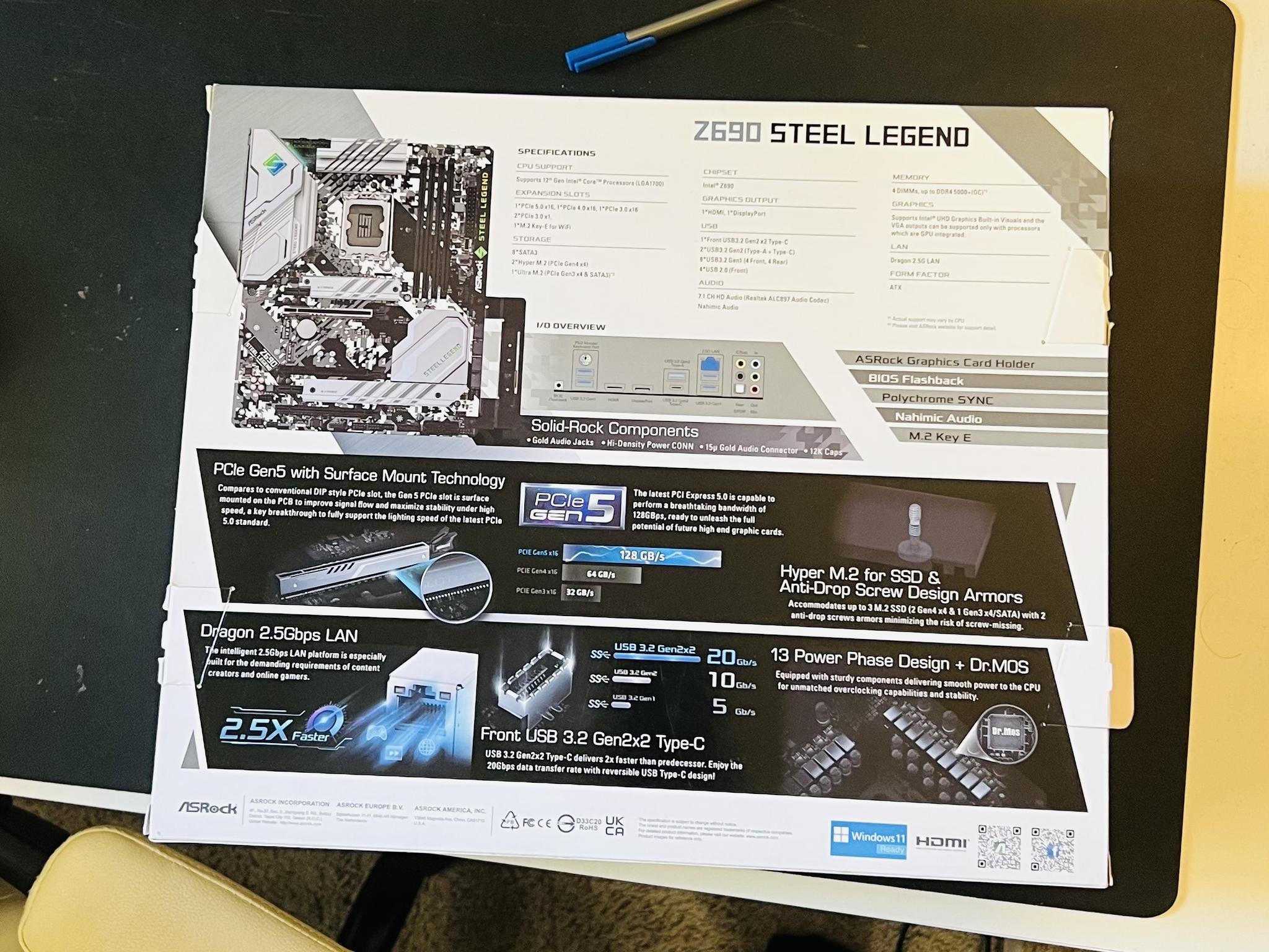 ASRock Steel Legend Z690 MOBO | New in Box | LGA 1700 | Intel 14th, 13th and 12th Gen Supported