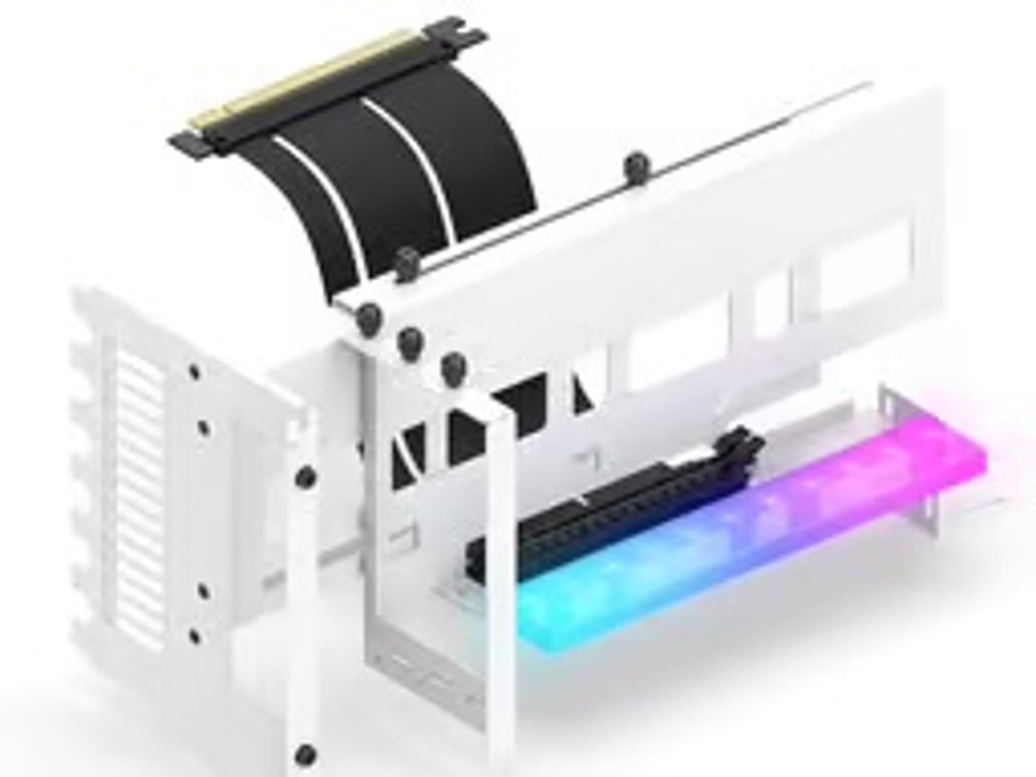 Ez-DIYFAB White ARGB Vertical mount GPU Bracket