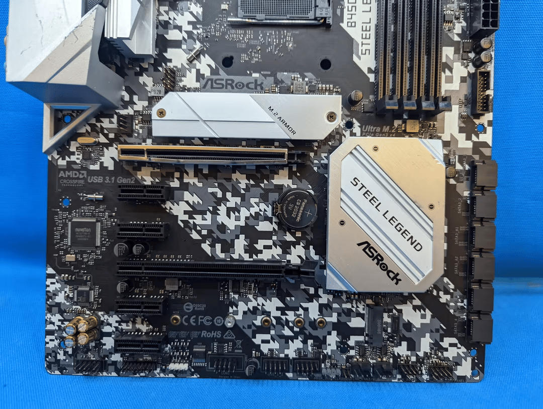ASRock B450 Steel Legend AMD Socket AM4 DDR4 ATX Desktop Motherboard No I/O