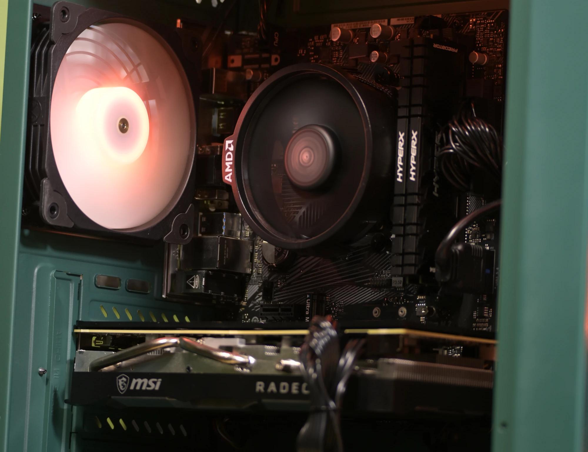 Custom Green RX 5700 XT 8GB Overclocked PC [Ryzen 5 5500, 32gb DDR4 RAM, 1TB SSD]