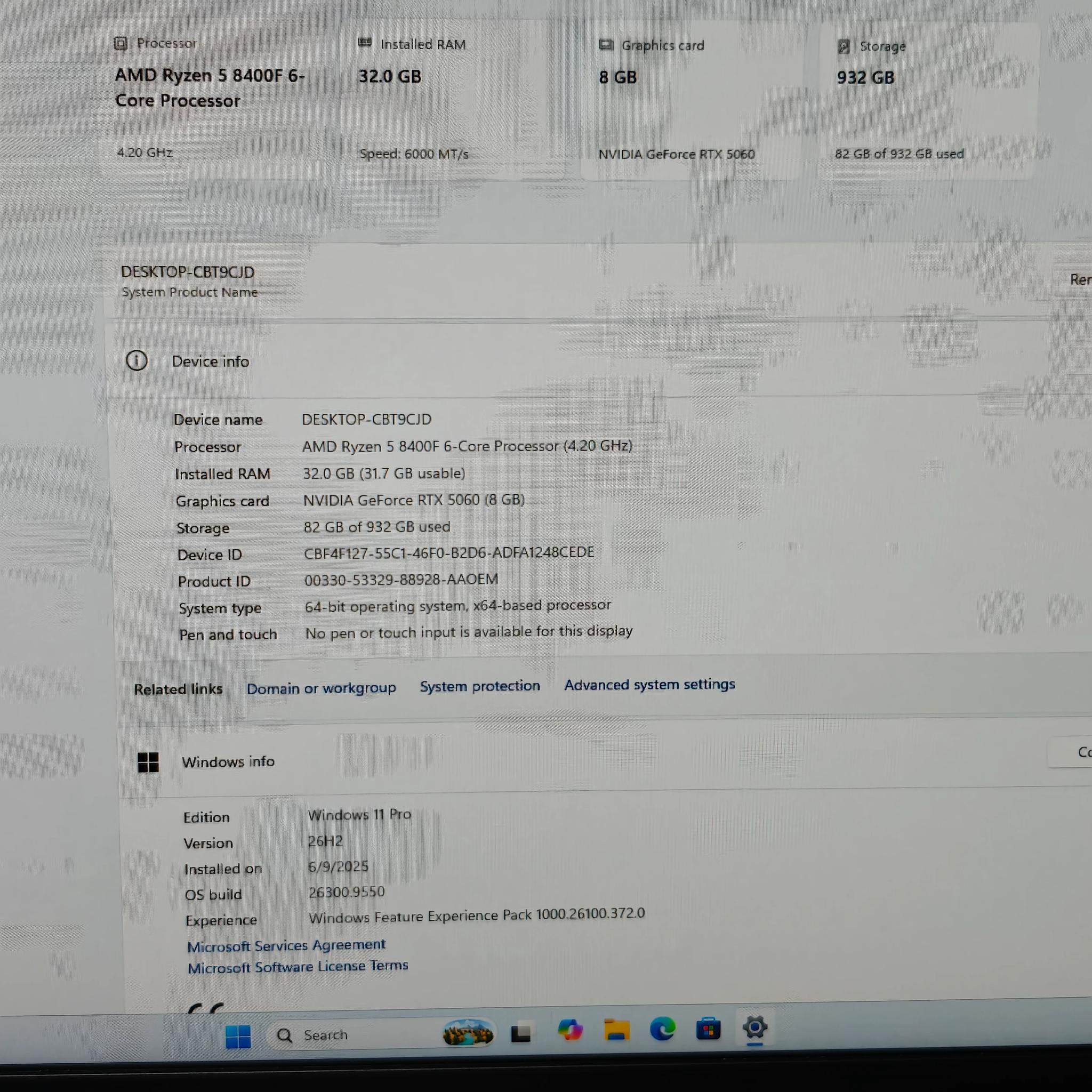 BNAB 1080P/1440P GAMING PC|AMD RYZEN 5 8400F|32GB DDR5 6000|NVIDIA RTX 5060|1TB SSD|WINDOWS 11 PRO
