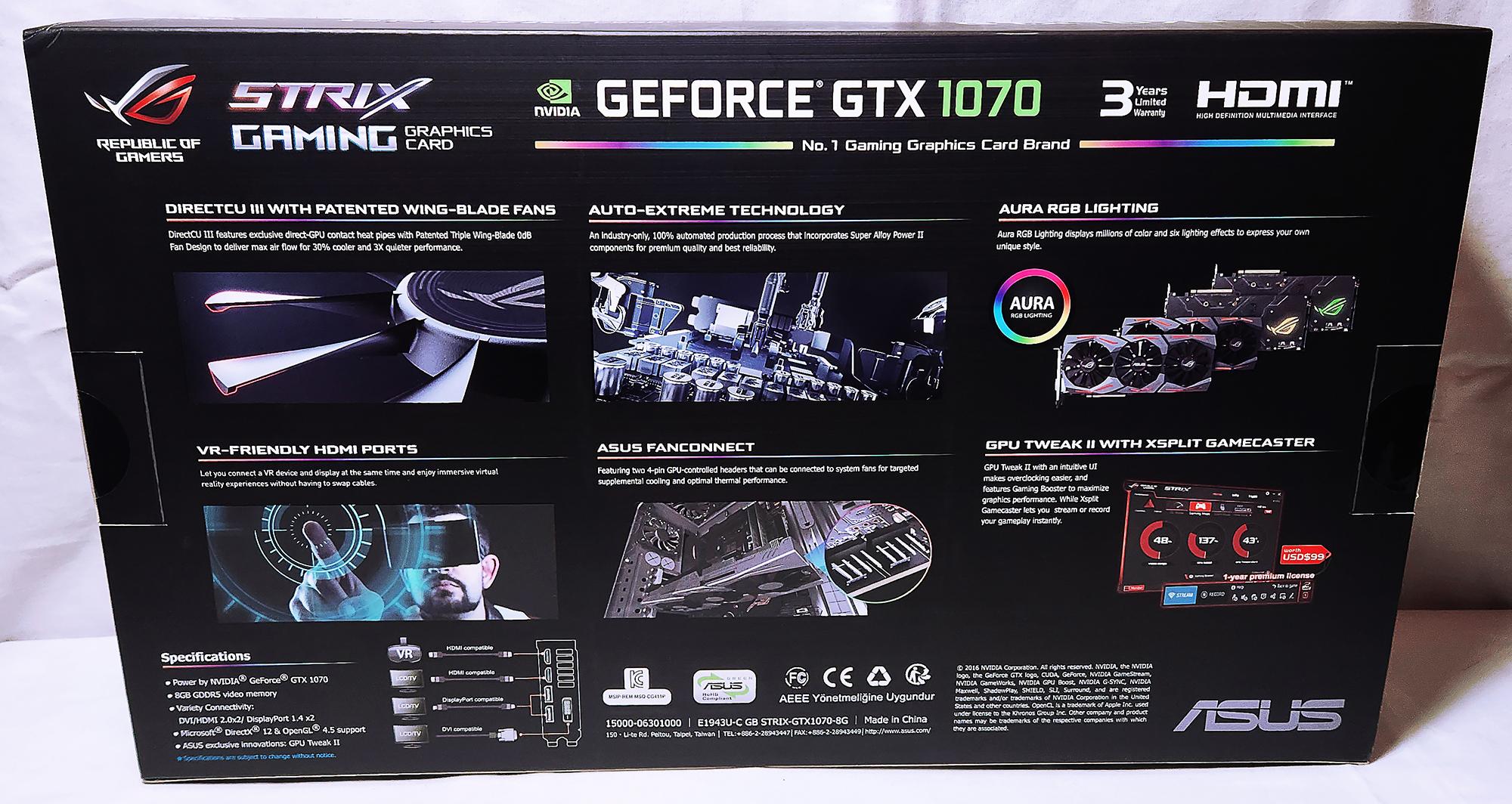 Brand New ASUS ROG Strix GTX 1070 Gaming