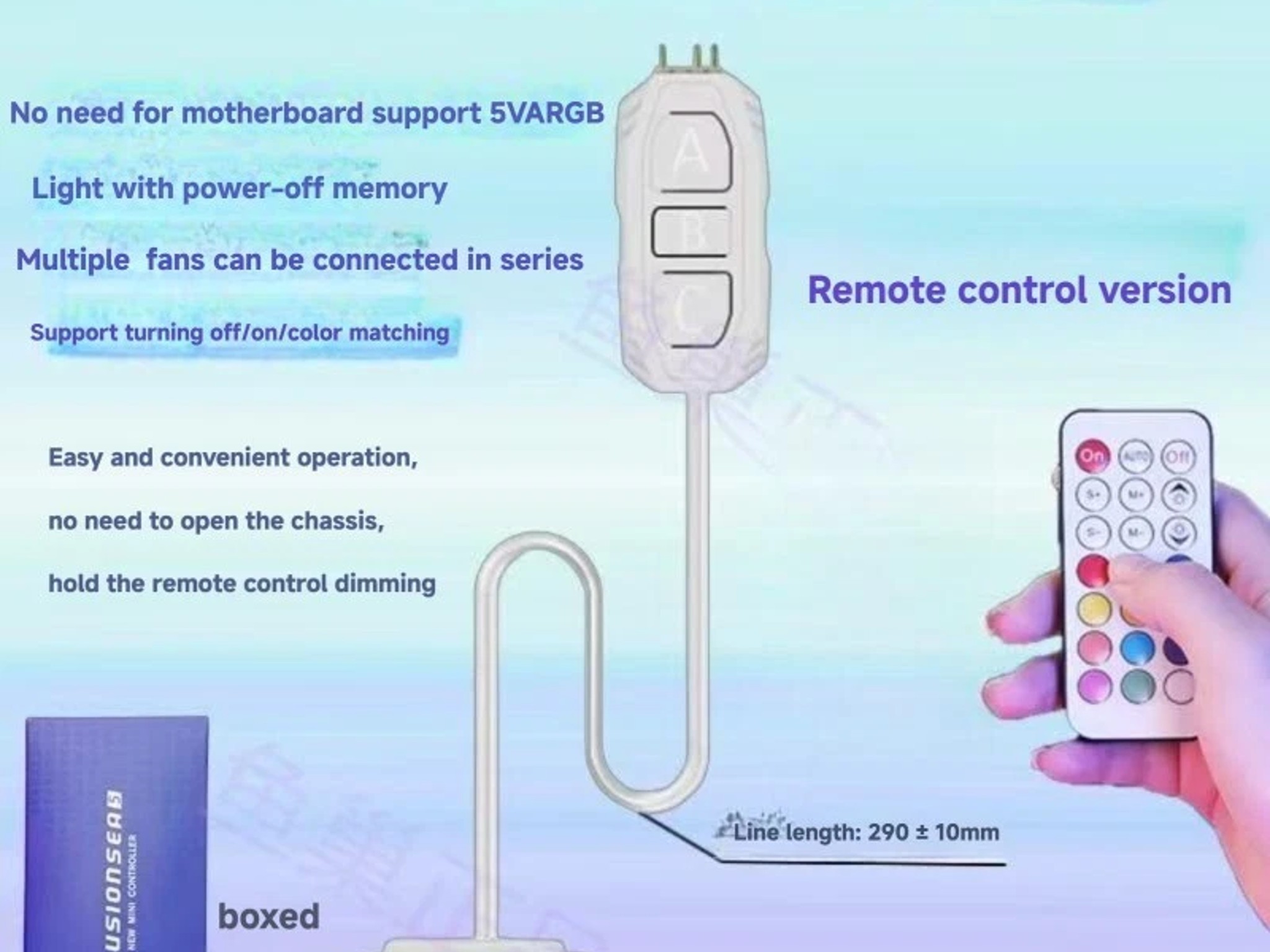 5V 3pin To SATA Power Supply RGB Sync Controller Cable With Remote