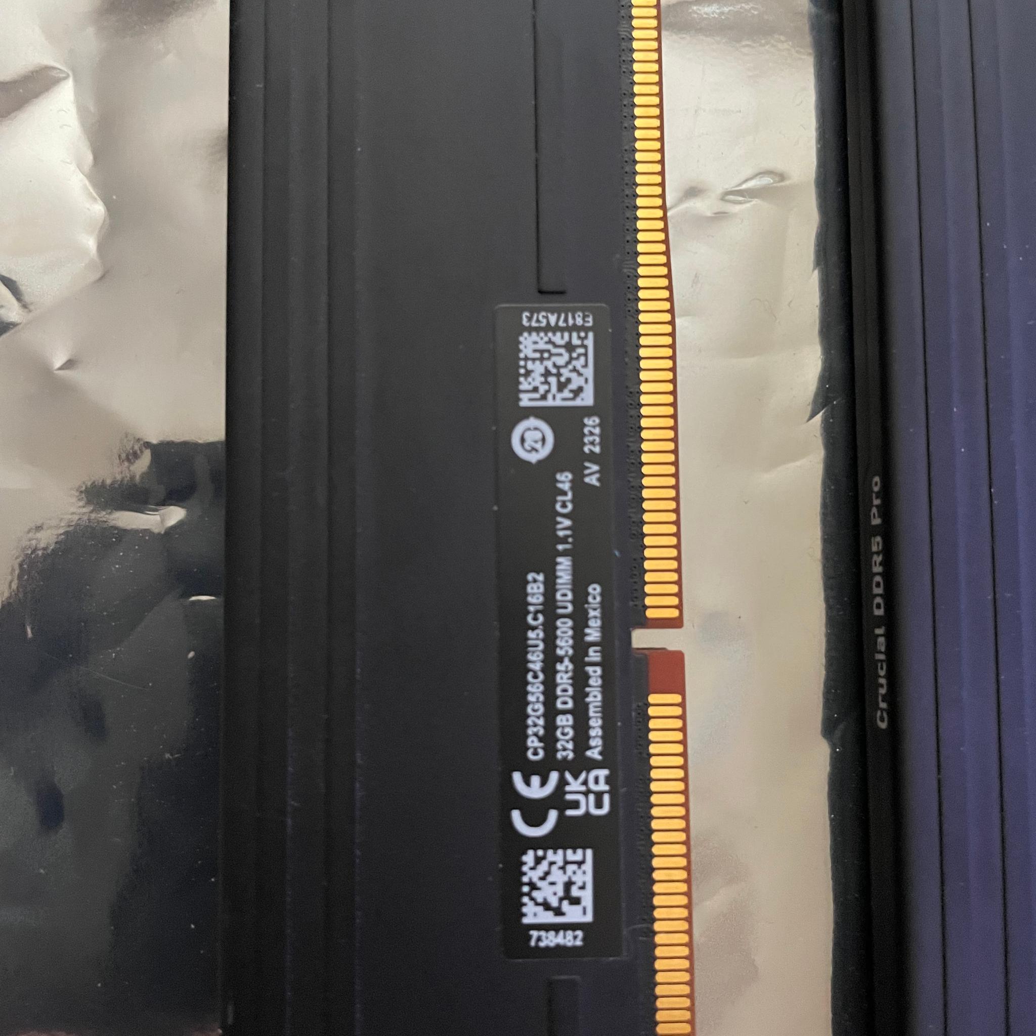Crucial Pro 64gb ddr5 ram + Msi B760 gaming plus wifi  ddr5 motherboard.