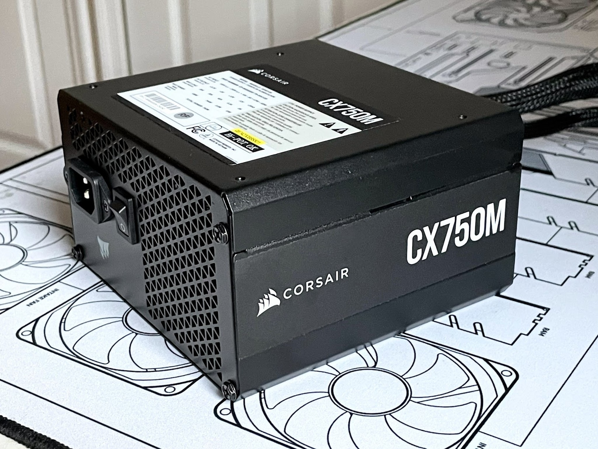 Corsair CX750M - 750 Watt 80 PLUS Bronze Certified Semi-Modular ATX PSU w/ All Original Cables