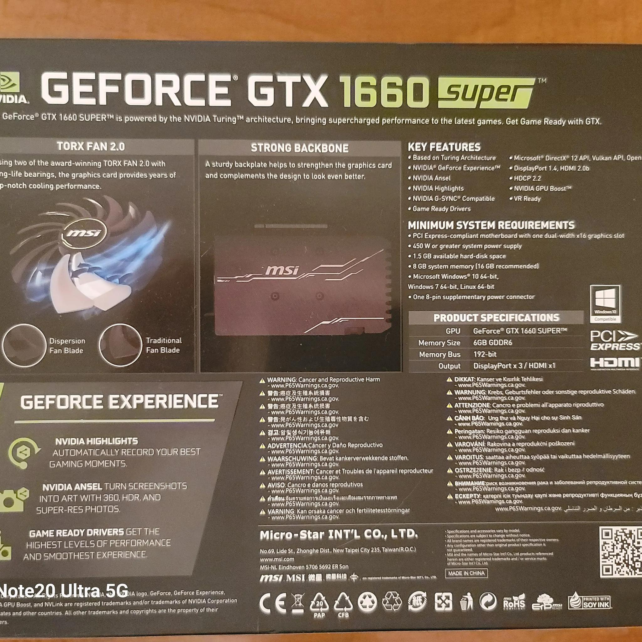 Good/Great condition Ventus 1660 Super 6gb