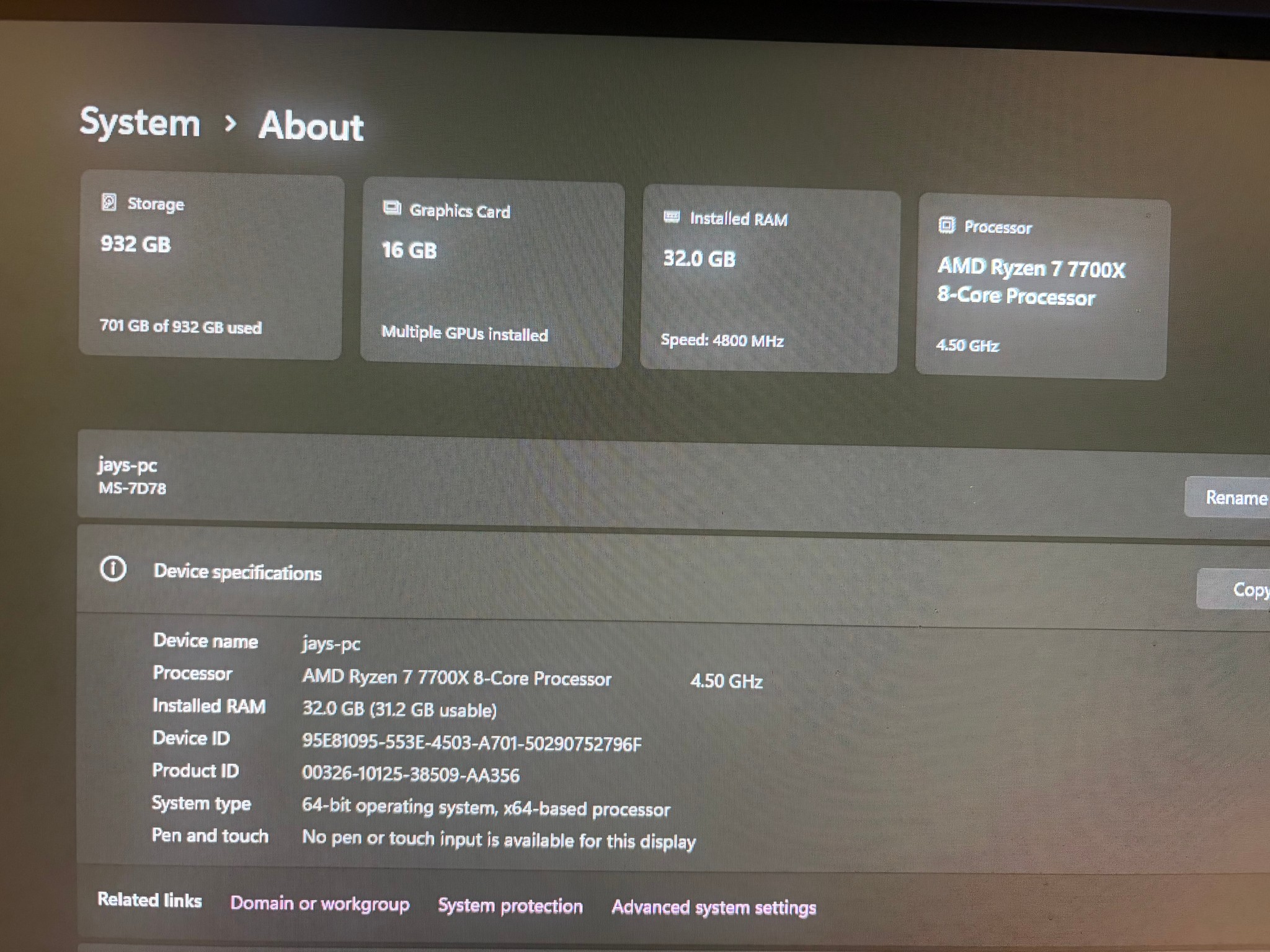 Ryzen 7 7700x Radeon 6800 XT full setup