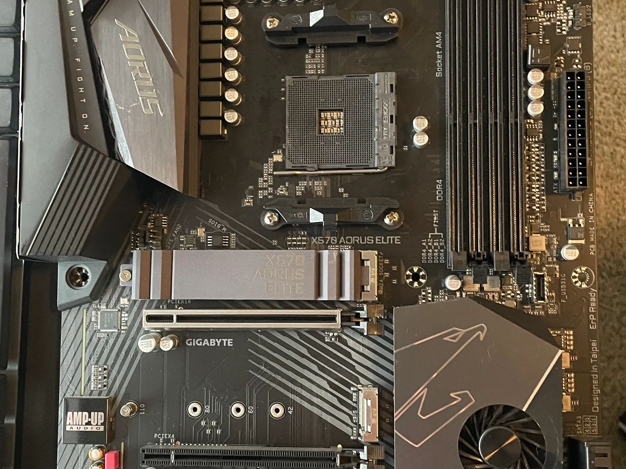 Gigabyte x570 AORUS ELITE ATX AM4 Motherboard, non Wifi, working condition