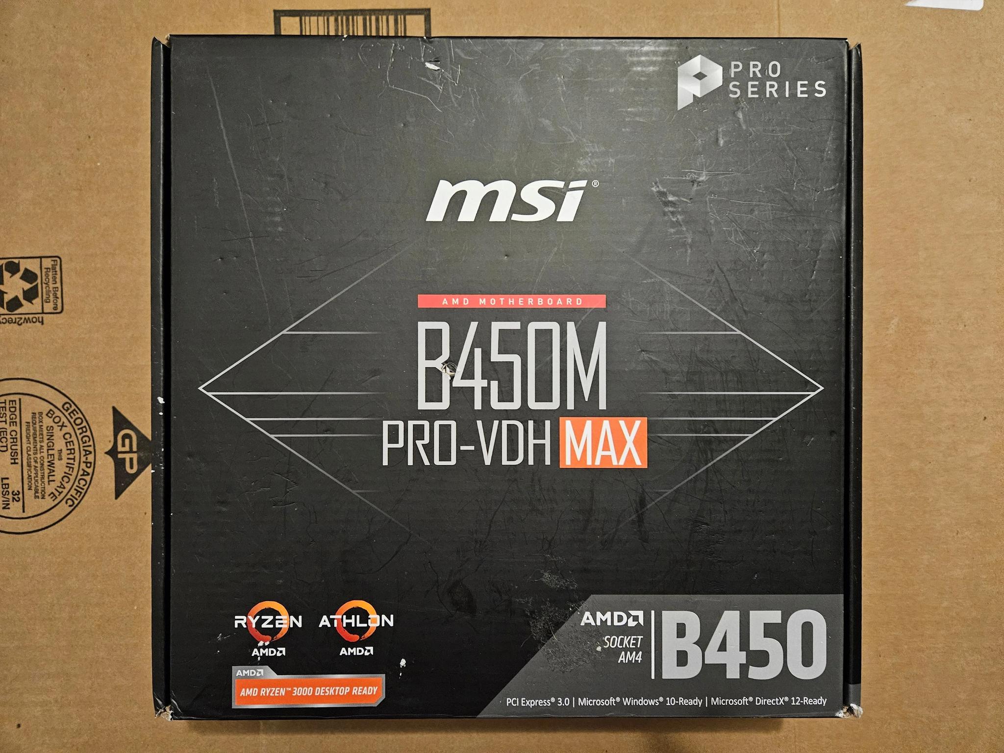 MSI B450M PRO-VDH MAX - Socket AM4 - USED